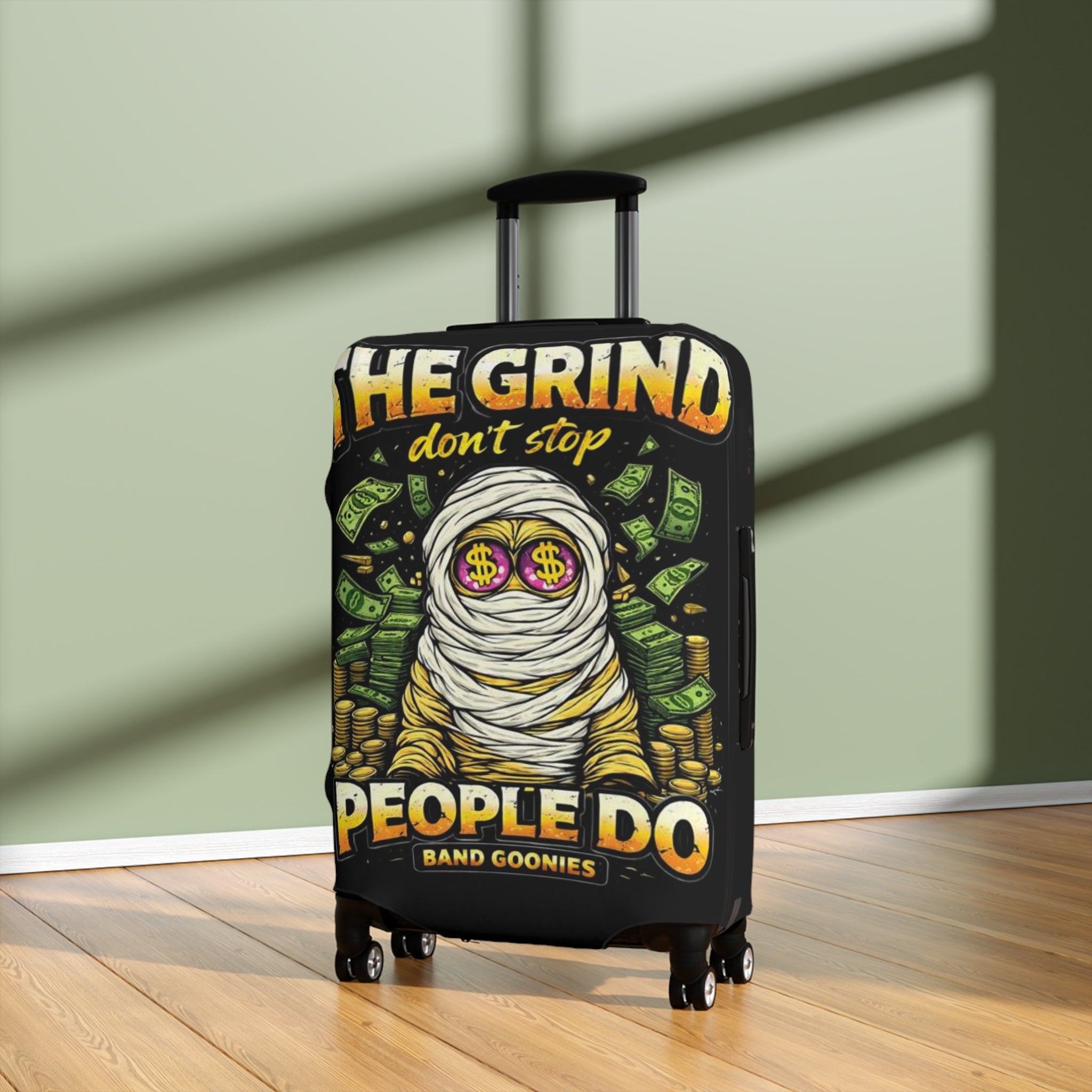 Luggage Cover | OG Goonie "The Grind Don't Stop, People Do"