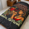 Love Velveteen Plush Blanket (Black) | Bandana Goonie Couple "Locked in, No Parole"