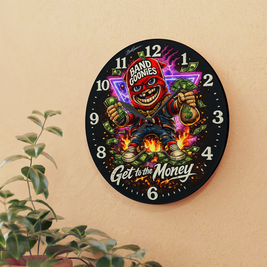 Acrylic Wall Clock | Red Band Goonie "Get to the Money"