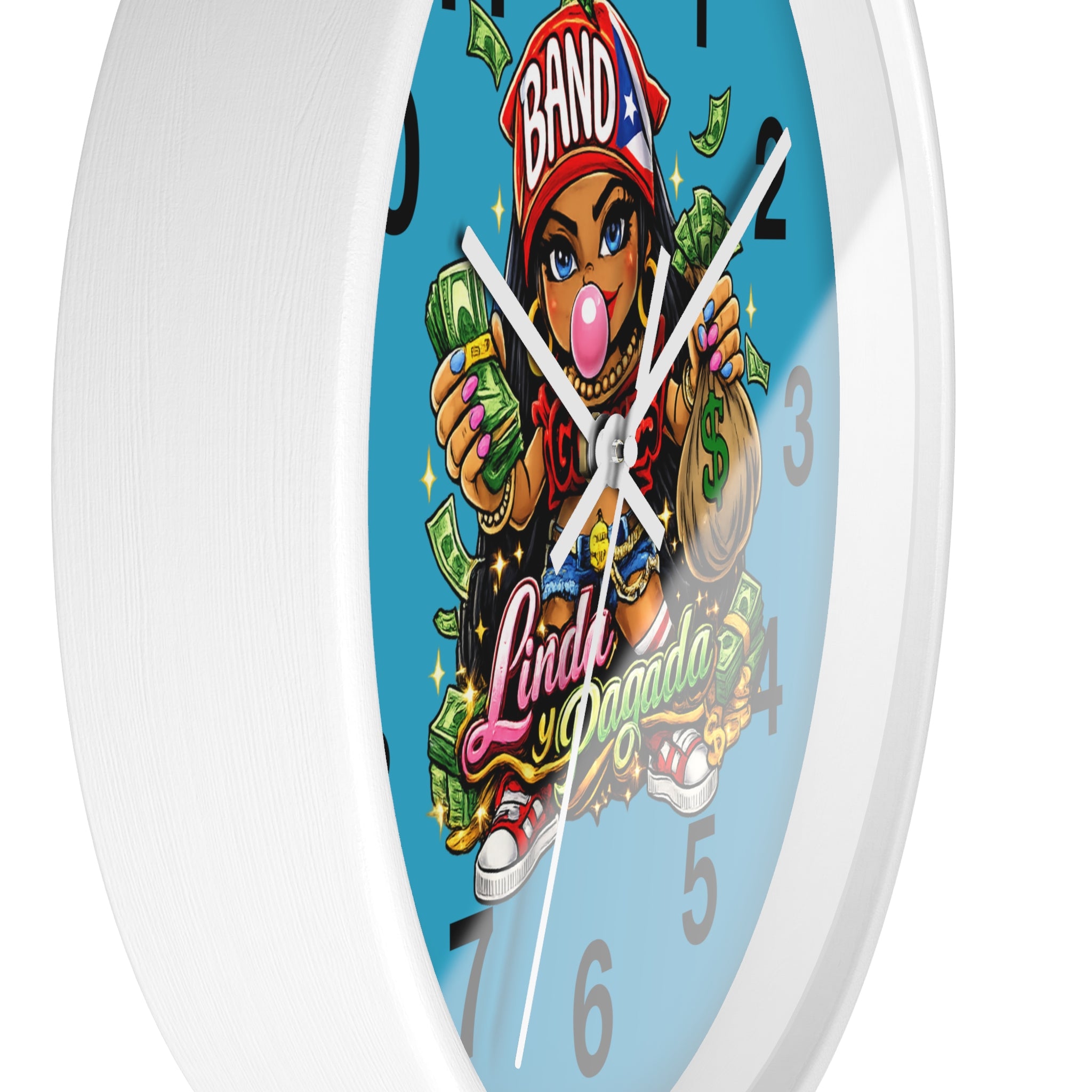 Wall Clock | Girl Goonie "Linda y Pagada" (Round 10" x 10")