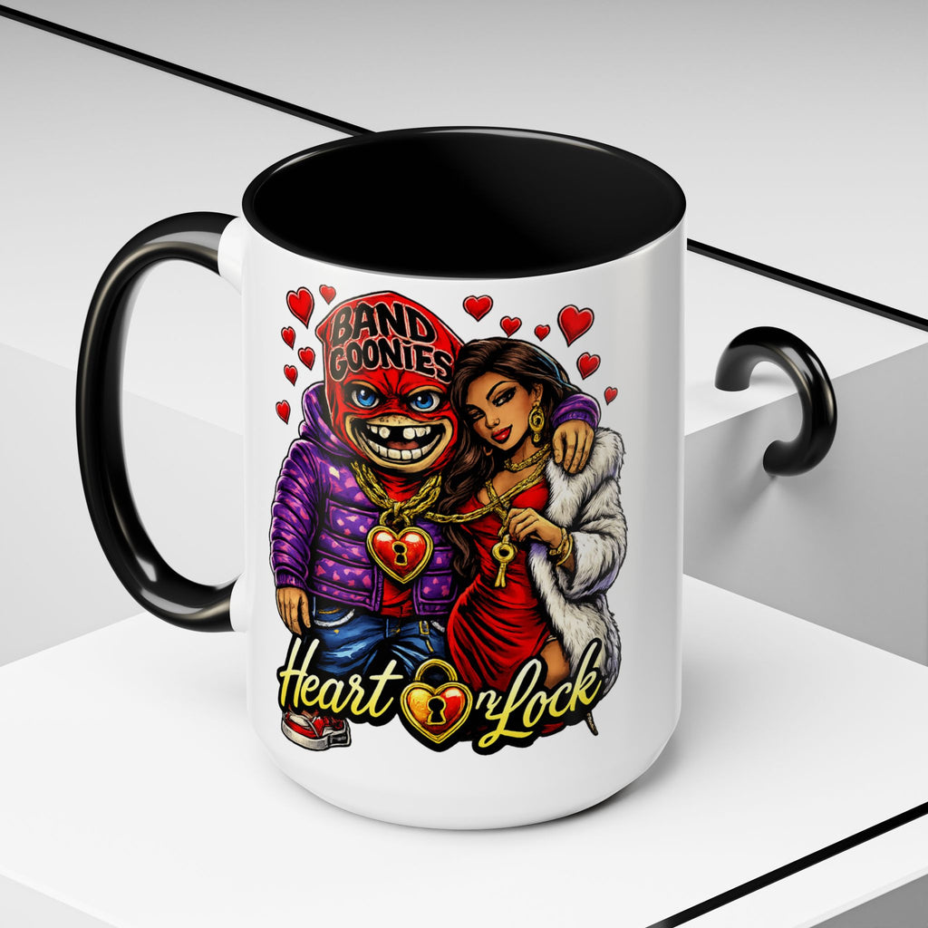 Accent Coffee Mug (15oz) | Red Goonie Couple "Heart on Lock"