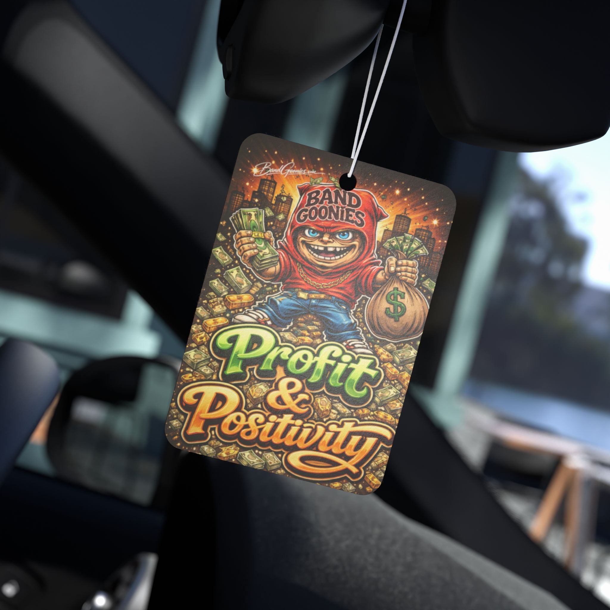 Car Air Freshener | Red Goonie "Profit & Positivity"