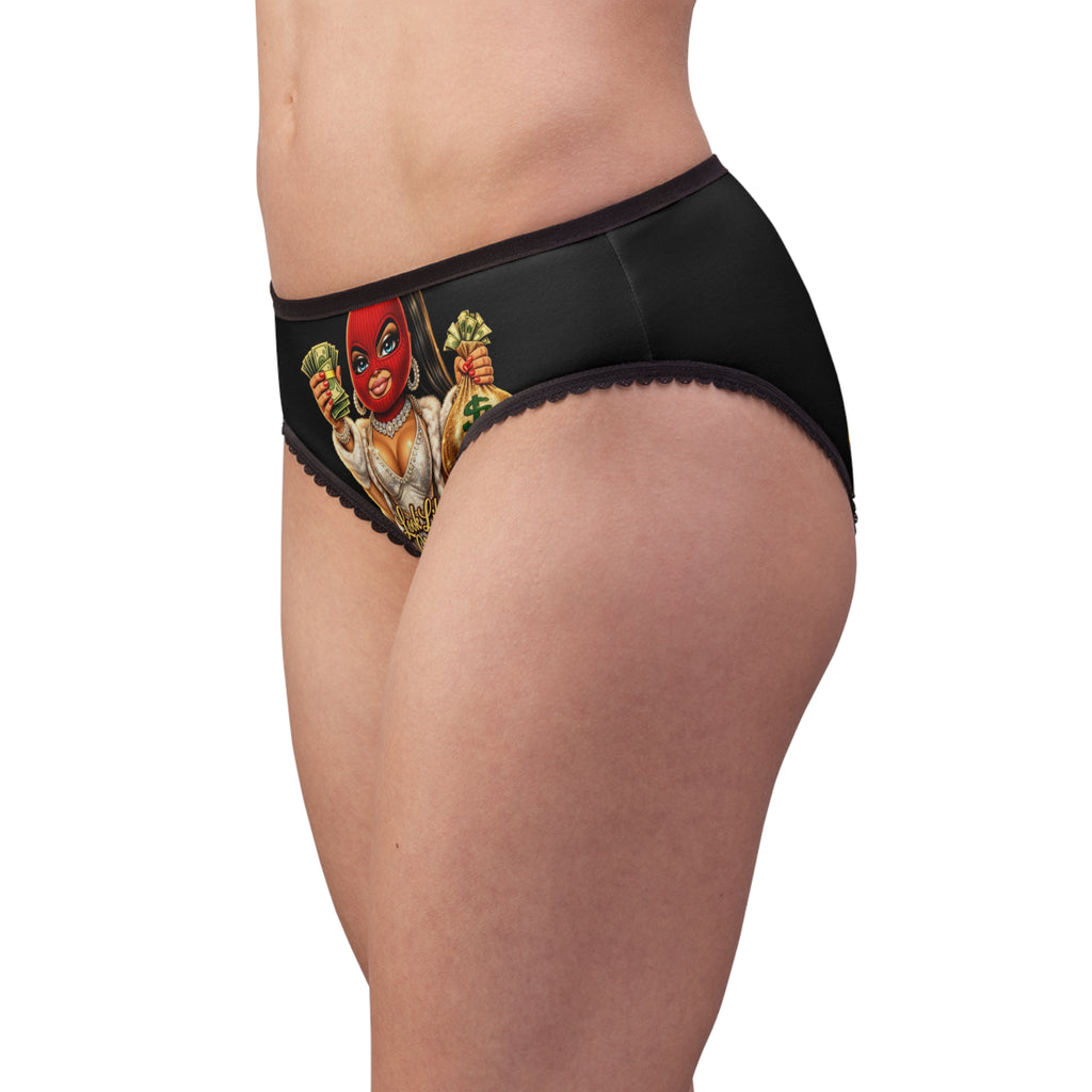 Women's Briefs (Black) | Red Girl Goonie "Look Like Money"