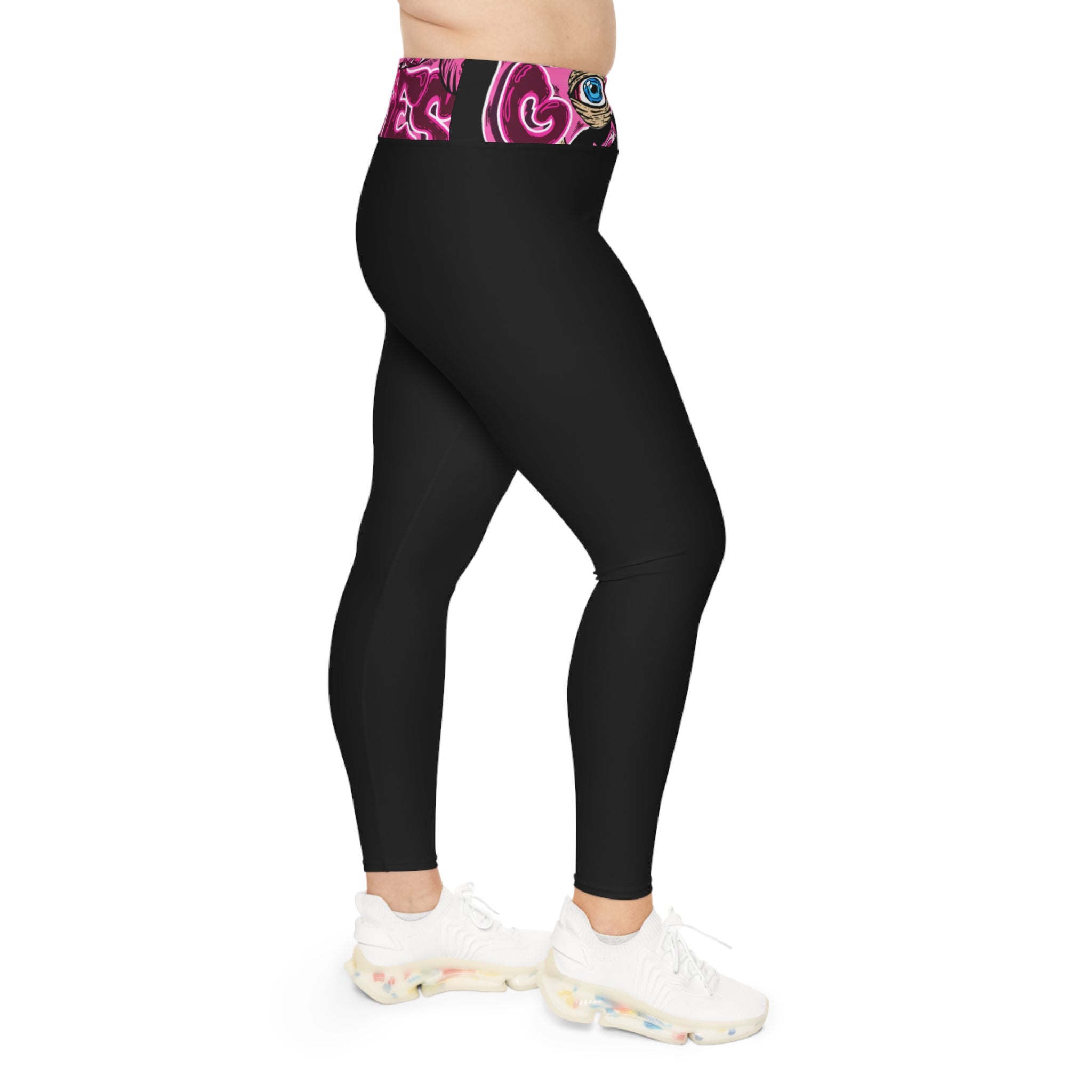 Plus Size Leggings (Black) | Pink Band Goonies