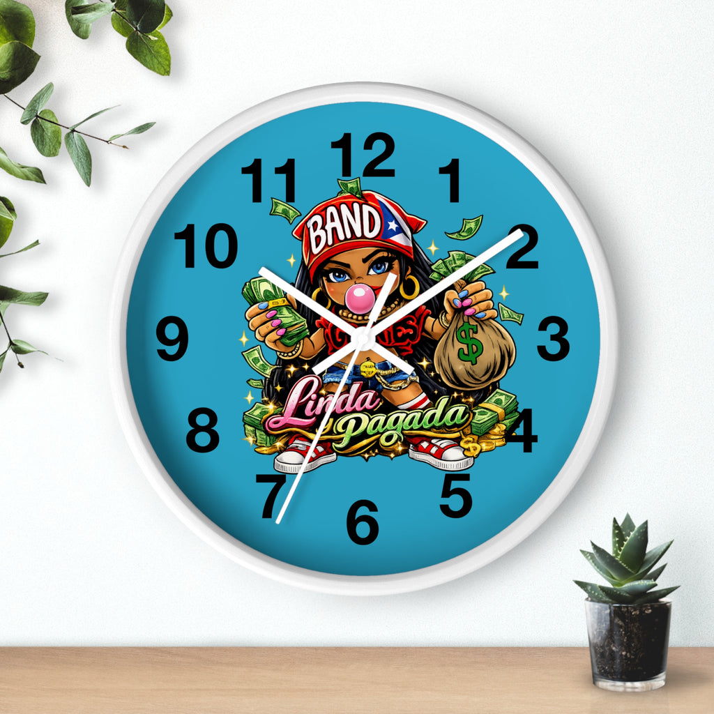Wall Clock | Girl Goonie "Linda y Pagada" (Round 10" x 10")