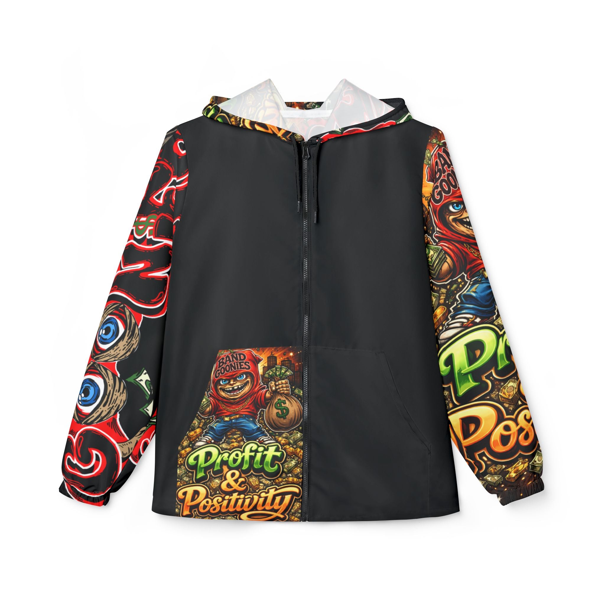 Windbreaker Jacket "Profit & Positivity" Red Goonie