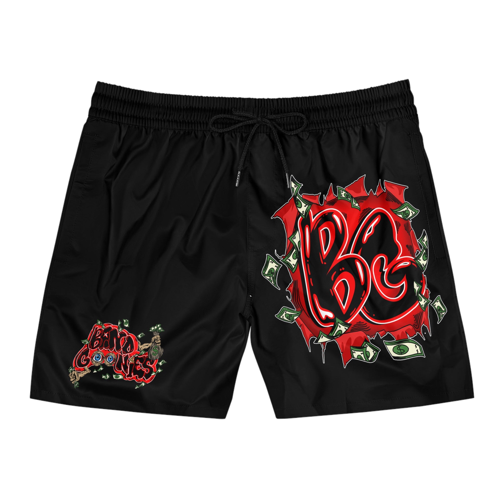 Men's Mid-Length Swim Shorts | Red & Black