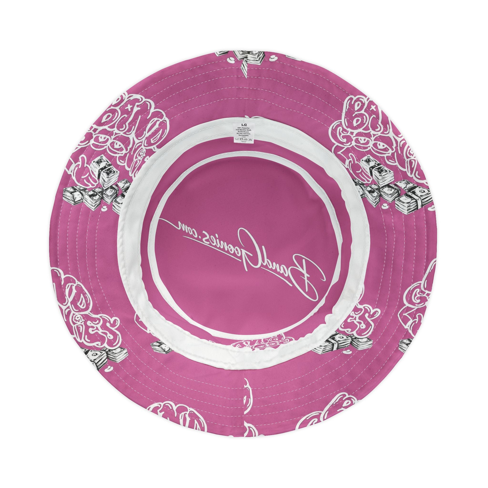 Pink & White Band Goonies Bucket Hat