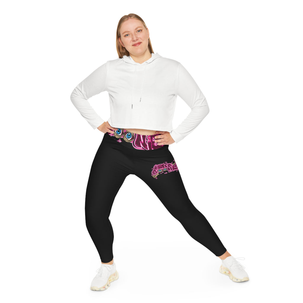 Plus Size Leggings (Black) | Pink Band Goonies