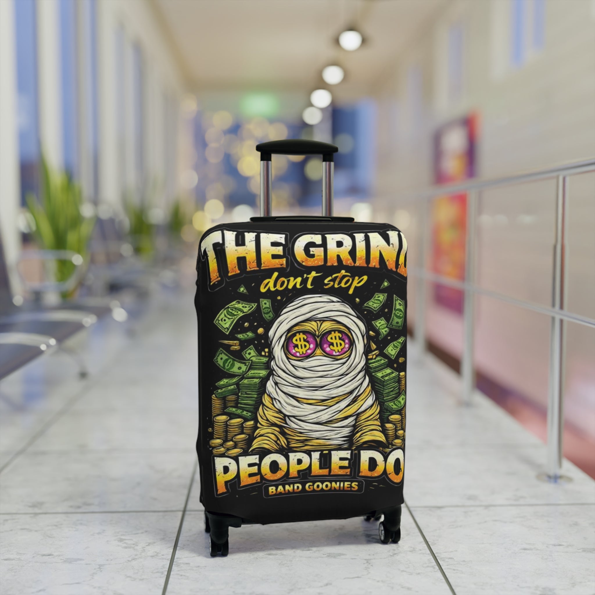 Luggage Cover | OG Goonie "The Grind Don't Stop, People Do"