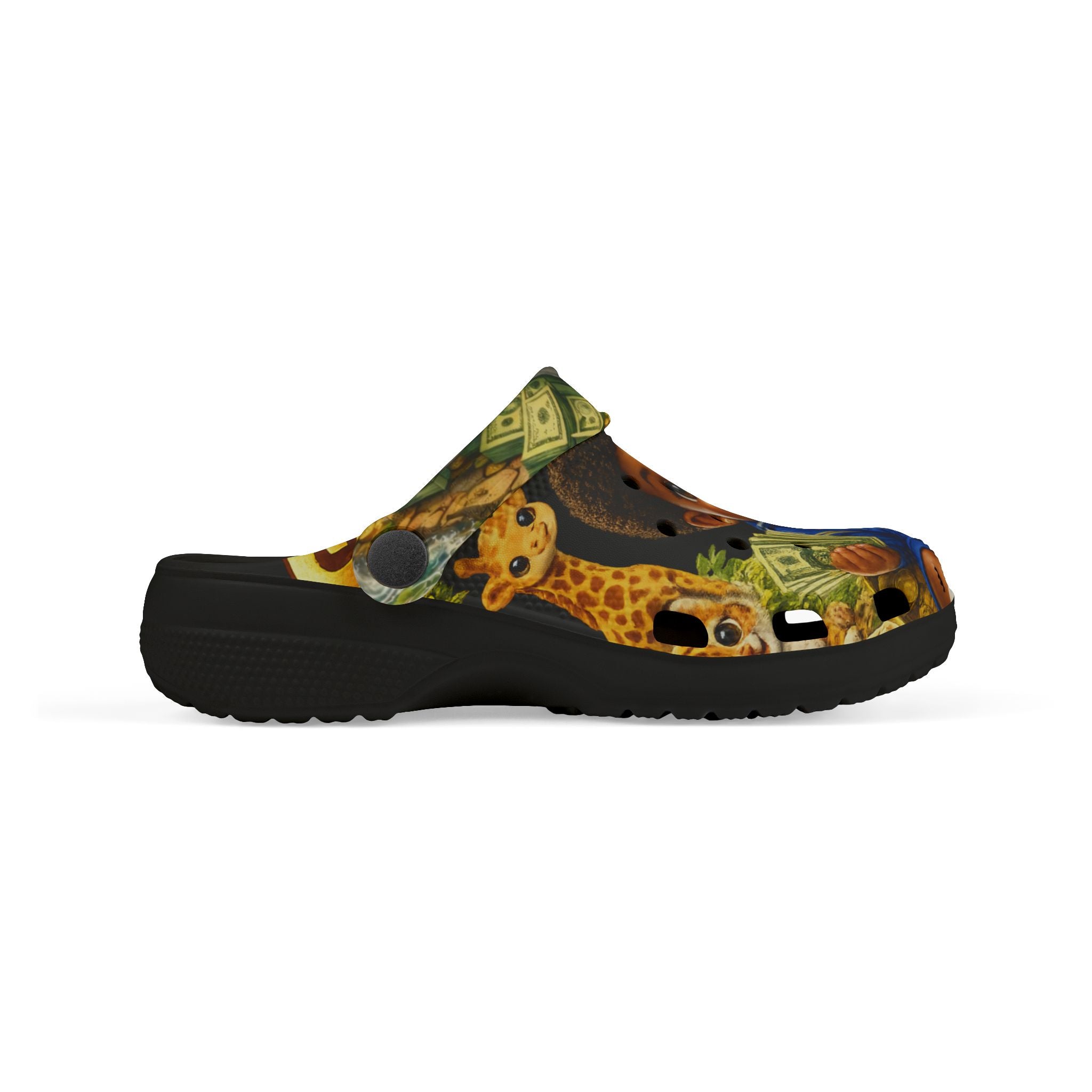 Kid's Foam Clogs (Black) | Safari BG Babies "Parrots & Pape"