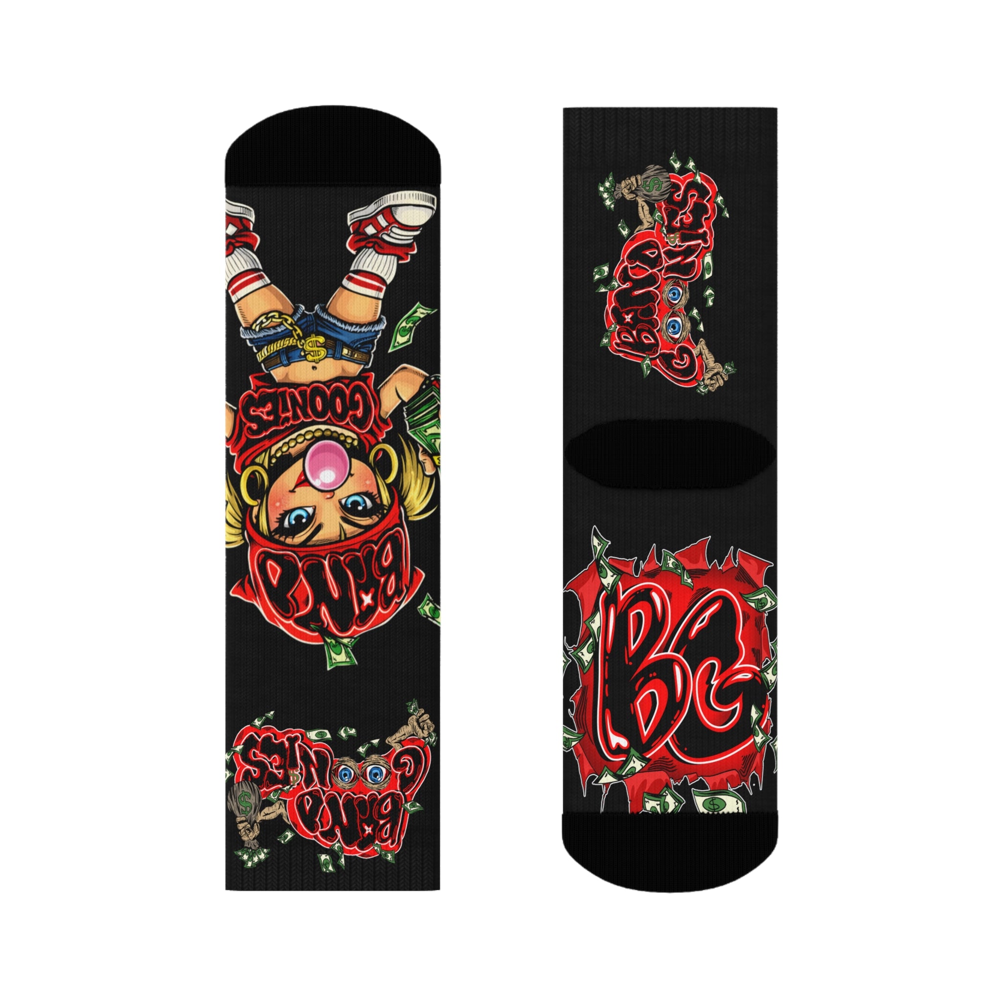 Red Girl Goonie Crew Socks