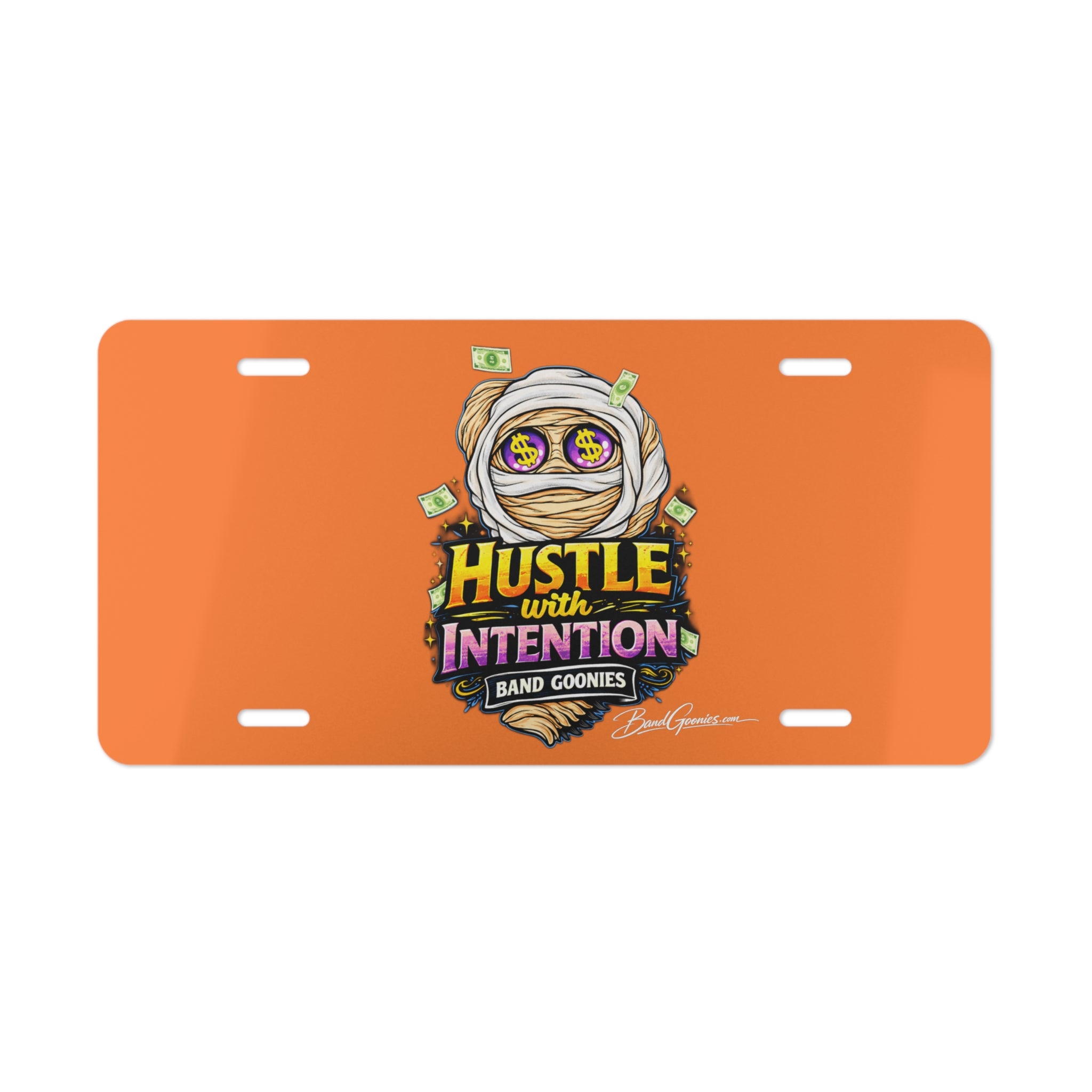 Vanity Plate (Orange) | OG Goonie "Hustle with Intention"