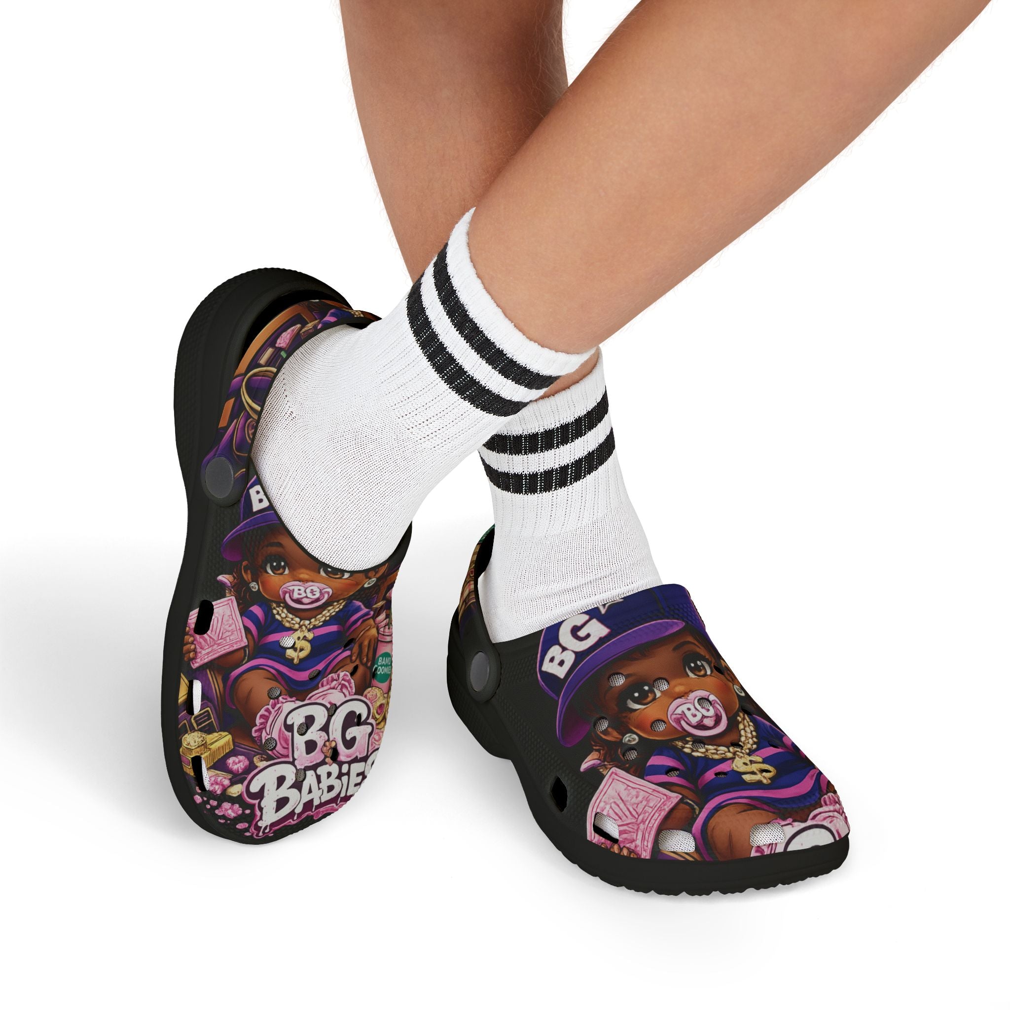 Kid's Foam Clogs (Black) | Pink BG Babies "Sunroofs & Starbucks"