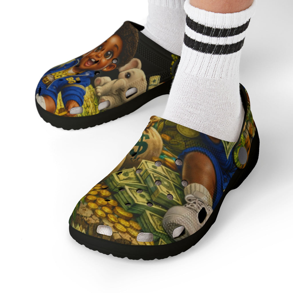 Kid's Foam Clogs (Black) | Safari BG Babies "Parrots & Pape"