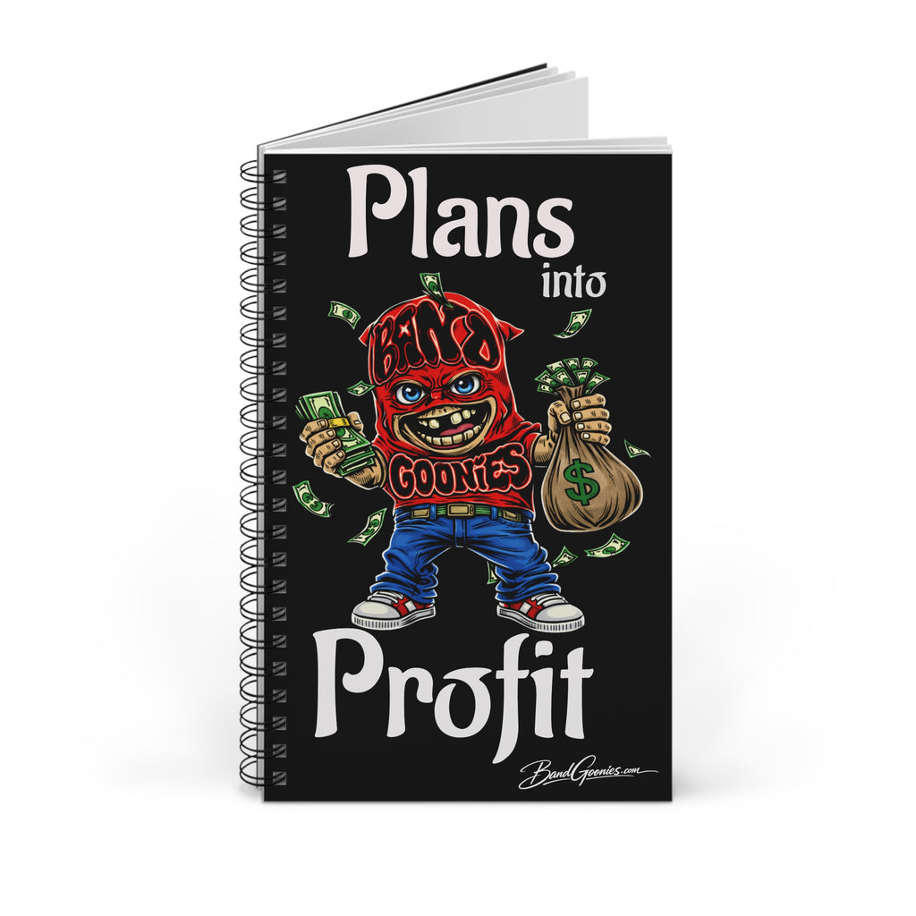 "Plans into Profit" Red Goonie | Spiral Journal (80 Sheets)