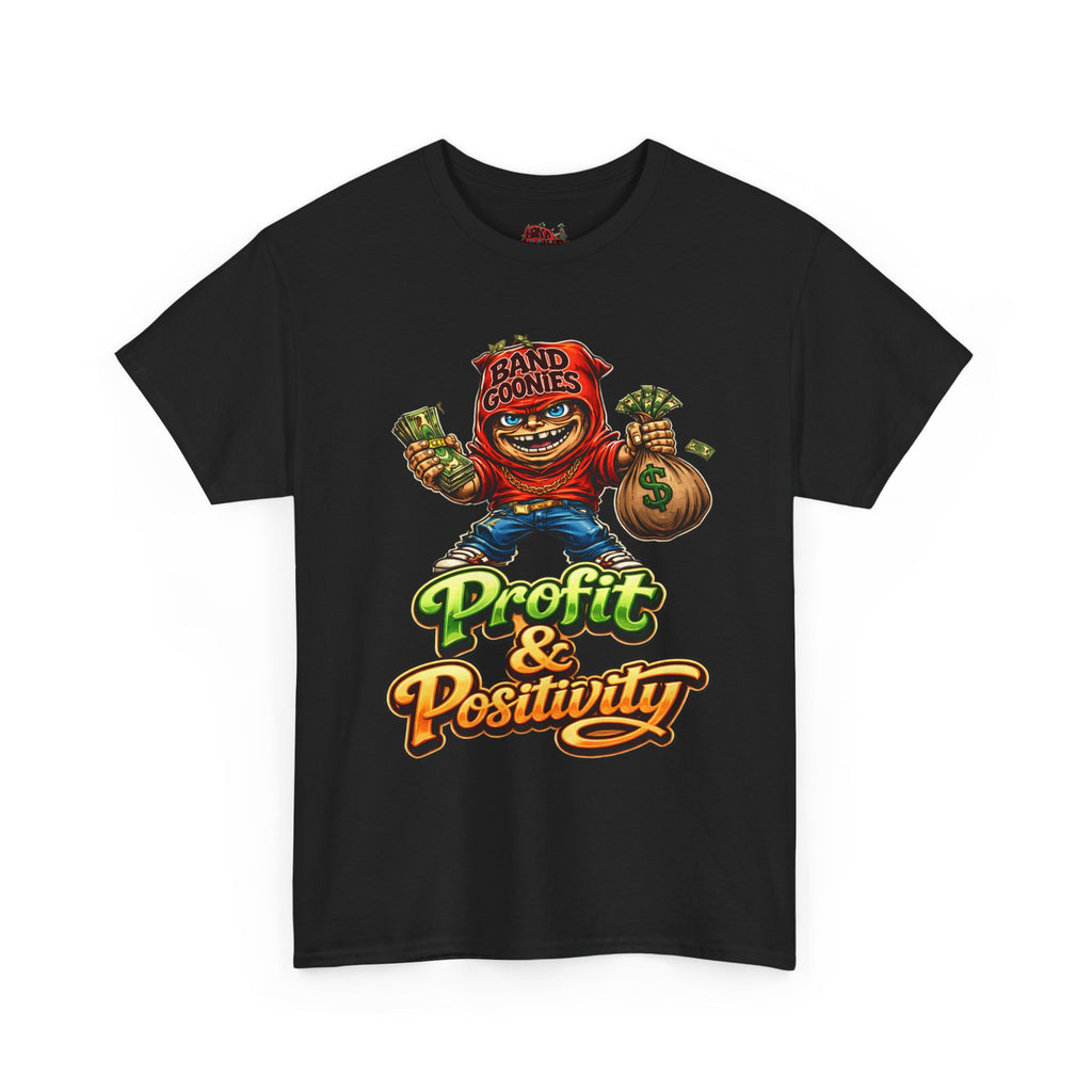 Heavy Cotton T-Shirt | Red Goonie "Profit & Positivity"