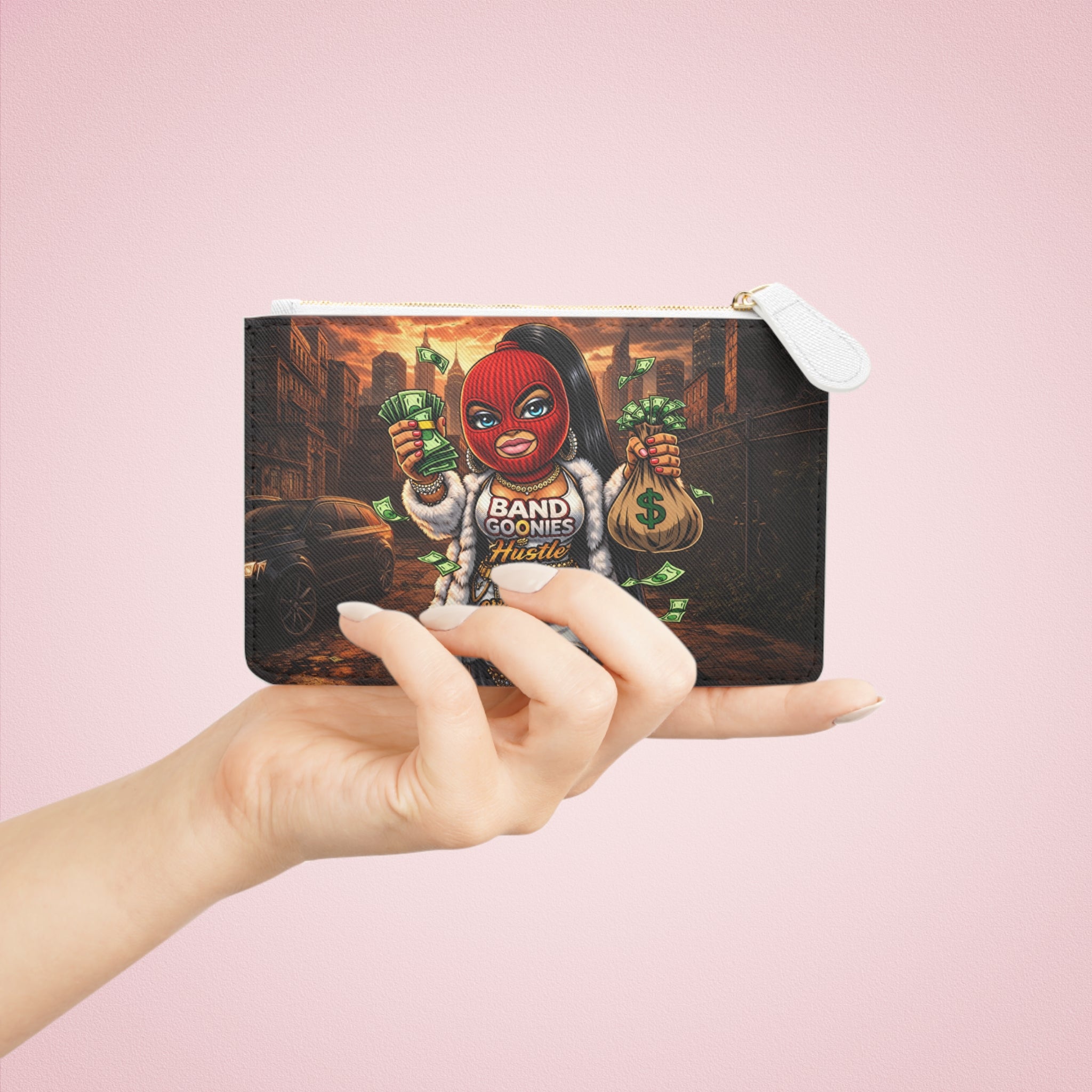 Mini Clutch Bag | Red Girl Goonie "Hustle over Hype"
