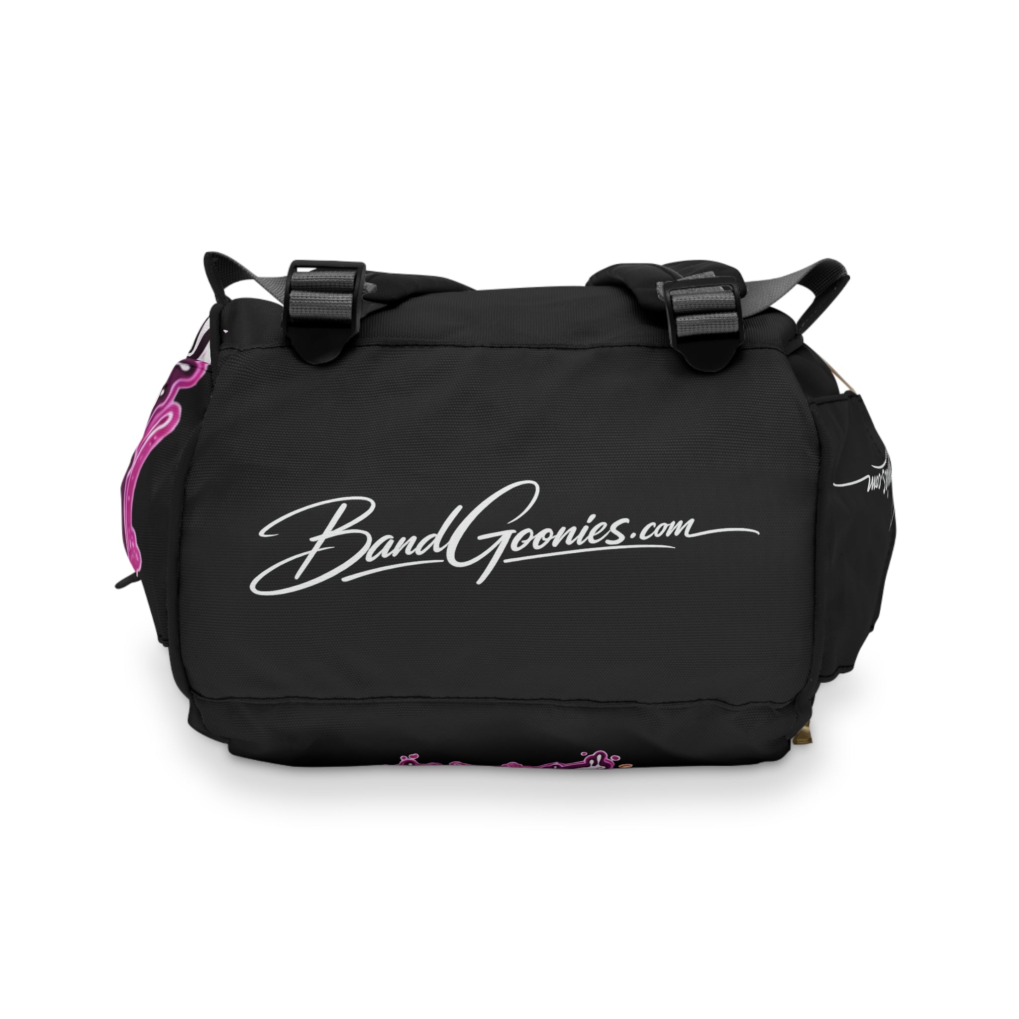 Multifunctional Diaper Backpack (Black) | Pink & Purple BG Babies "Sunroofs & Starbucks"