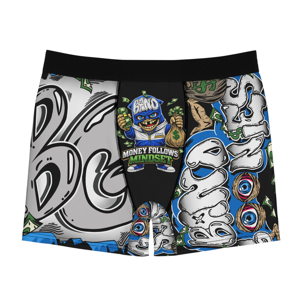 Men's Boxer Briefs (Black) | Blue Goonie "Money Follows Mindset"