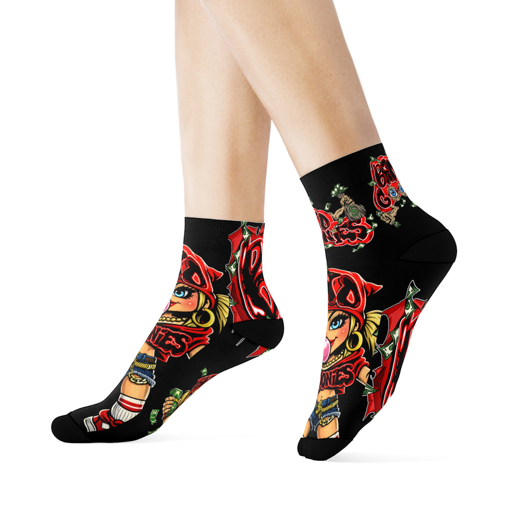 Red Girl Goonie Crew Socks