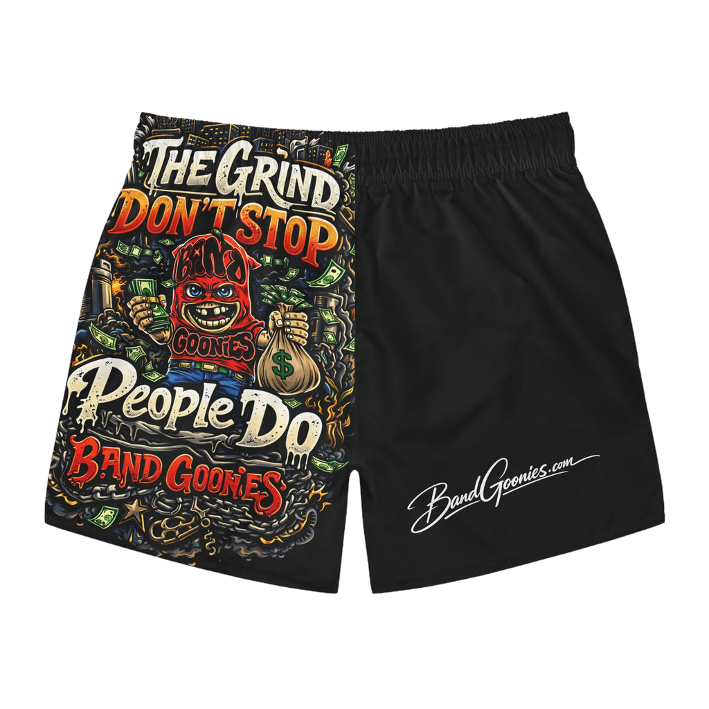 Swim Trunks | Red Goonie "The Grind Don't Stop, People Do"