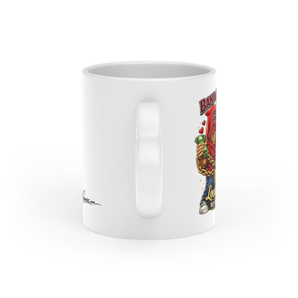Heart-Shaped Mug (11 oz) | Red Goonie Couple "Locked in, No Parole"