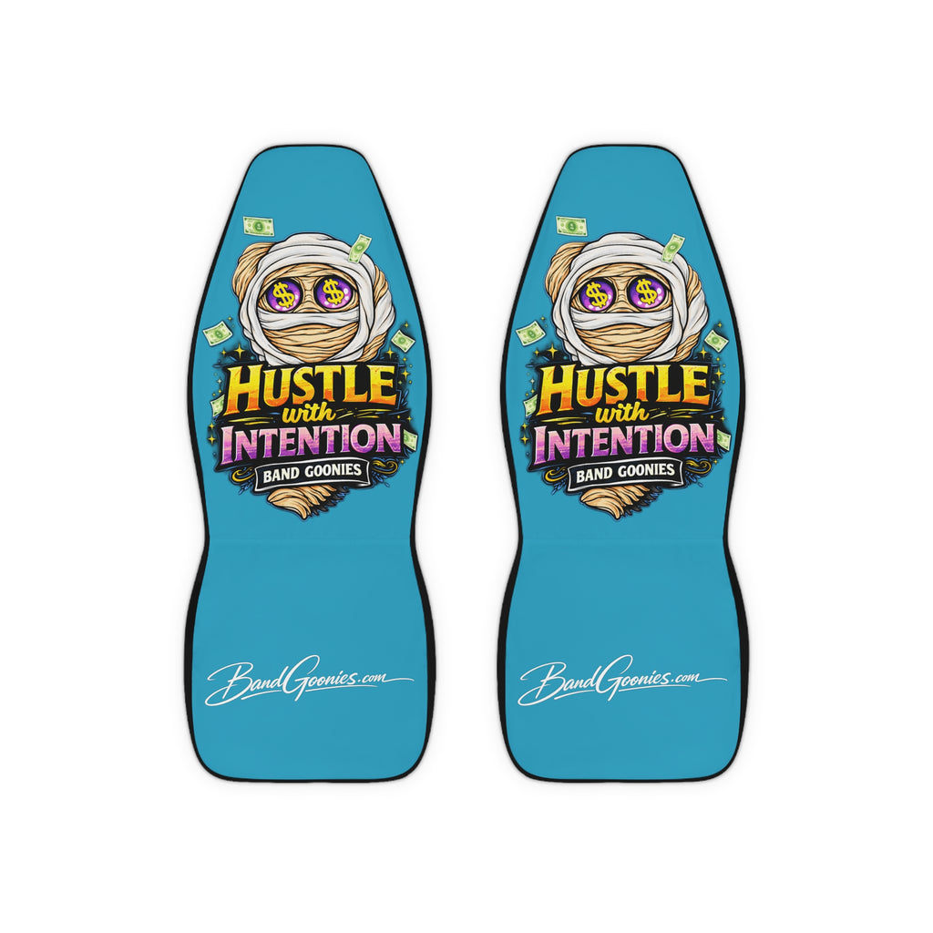 Polyester Car Seat Covers (Turquoise) | OG Goonie "Hustle with Intention"