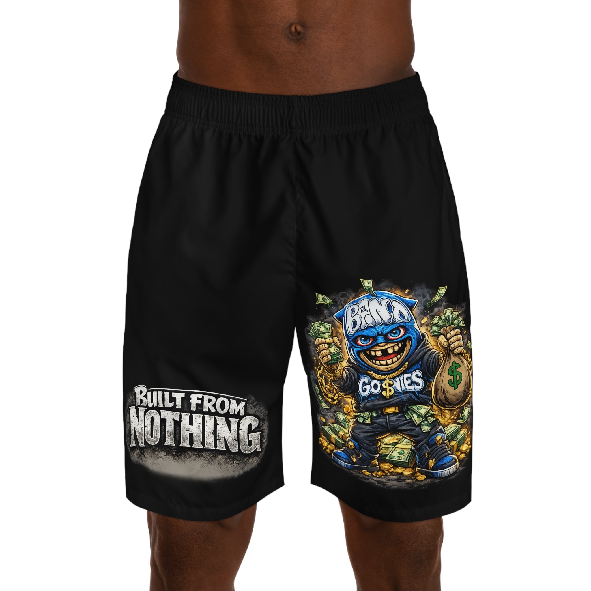 Men's Jogger Shorts (Black) | Blue Goonie "Built From Nothing"