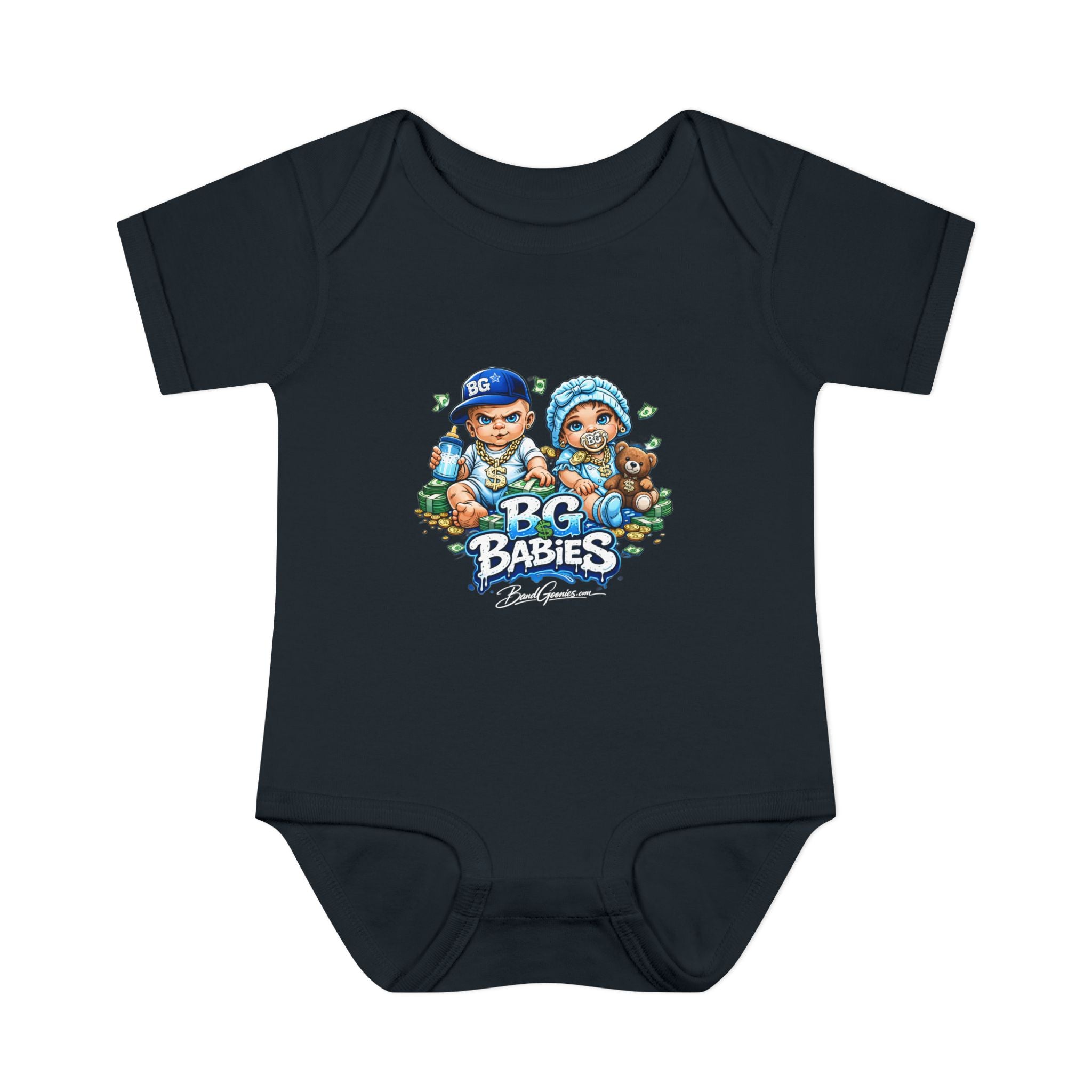 Infant Baby Rib Bodysuit | Blue BG Babies "Double Trouble"