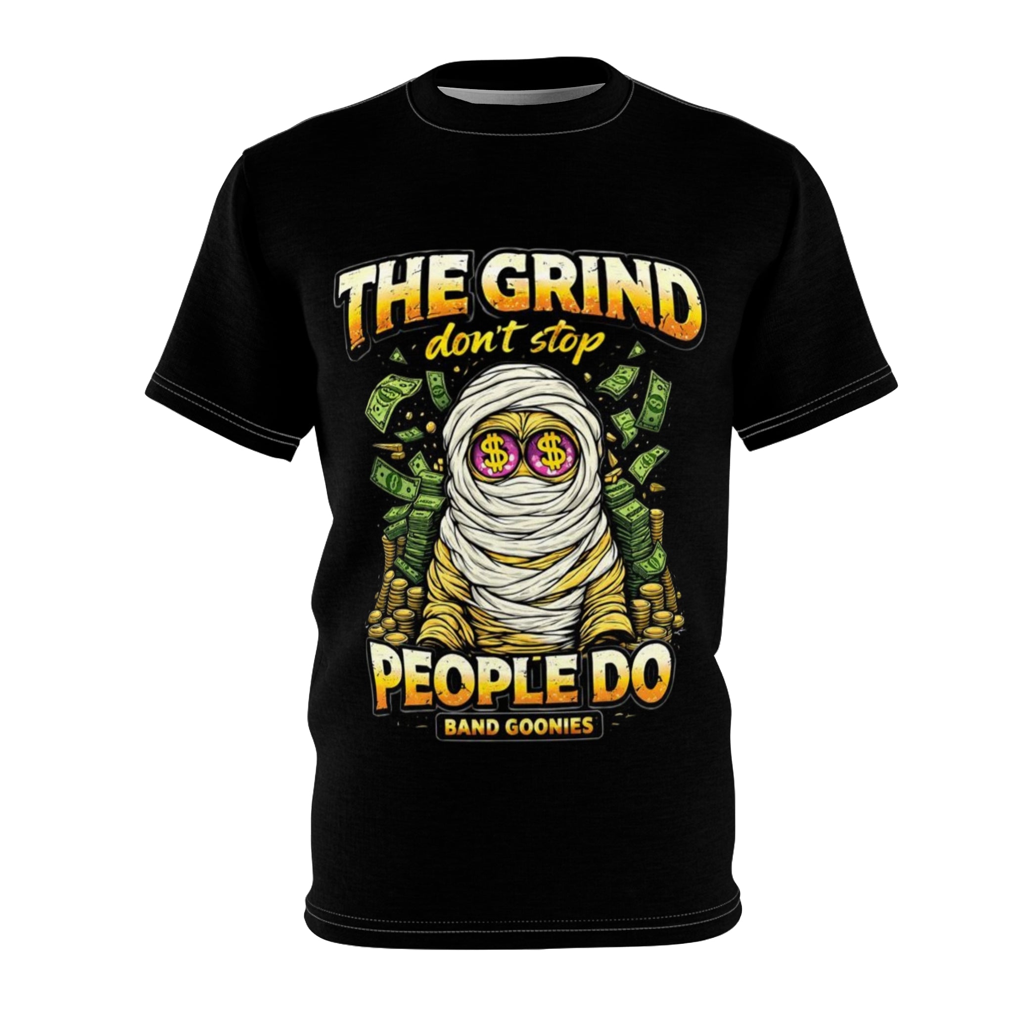 Unisex Cut & Sew T-Shirt | OG Goonie "The Grind Dont Stop, People Do"