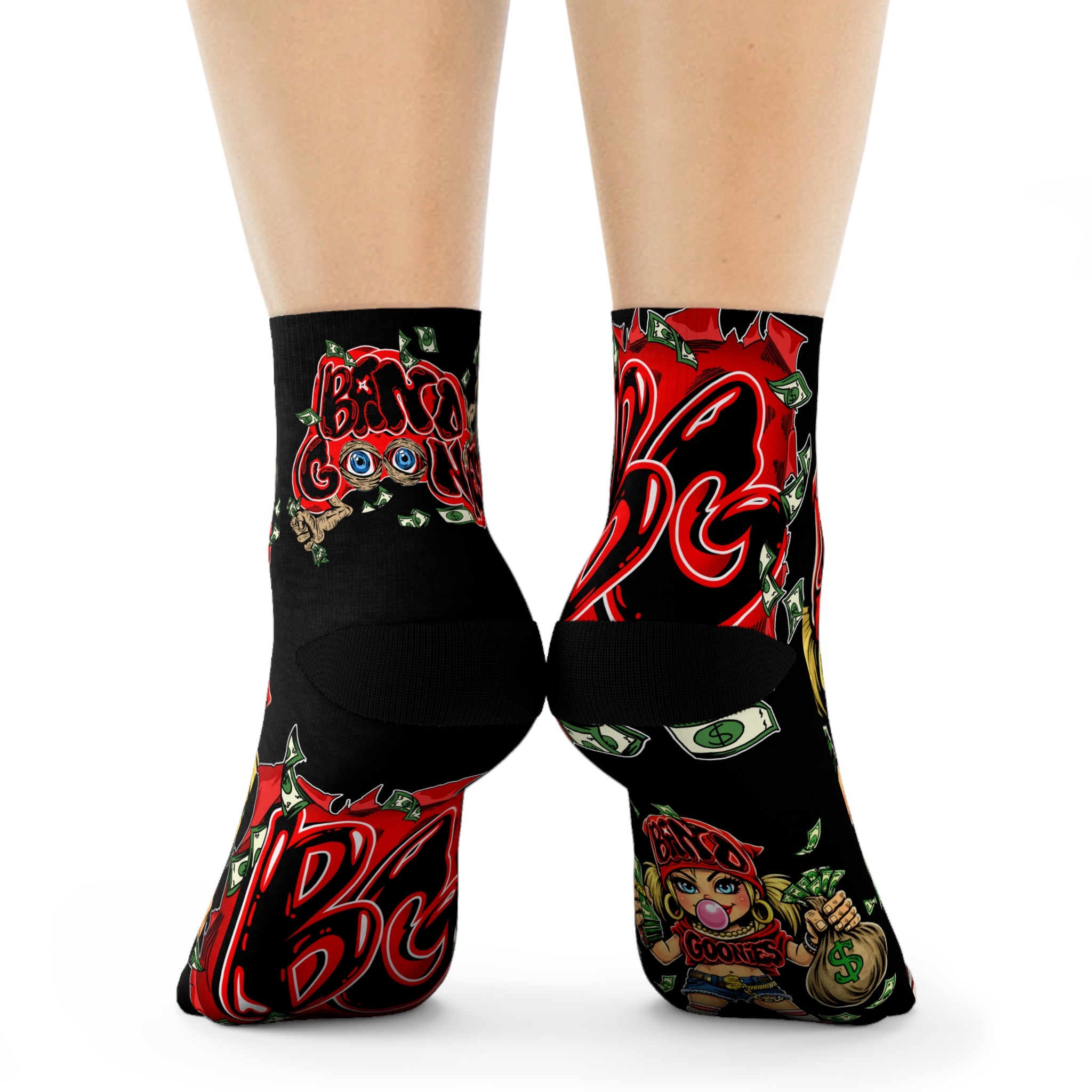 Red Girl Goonie Crew Socks