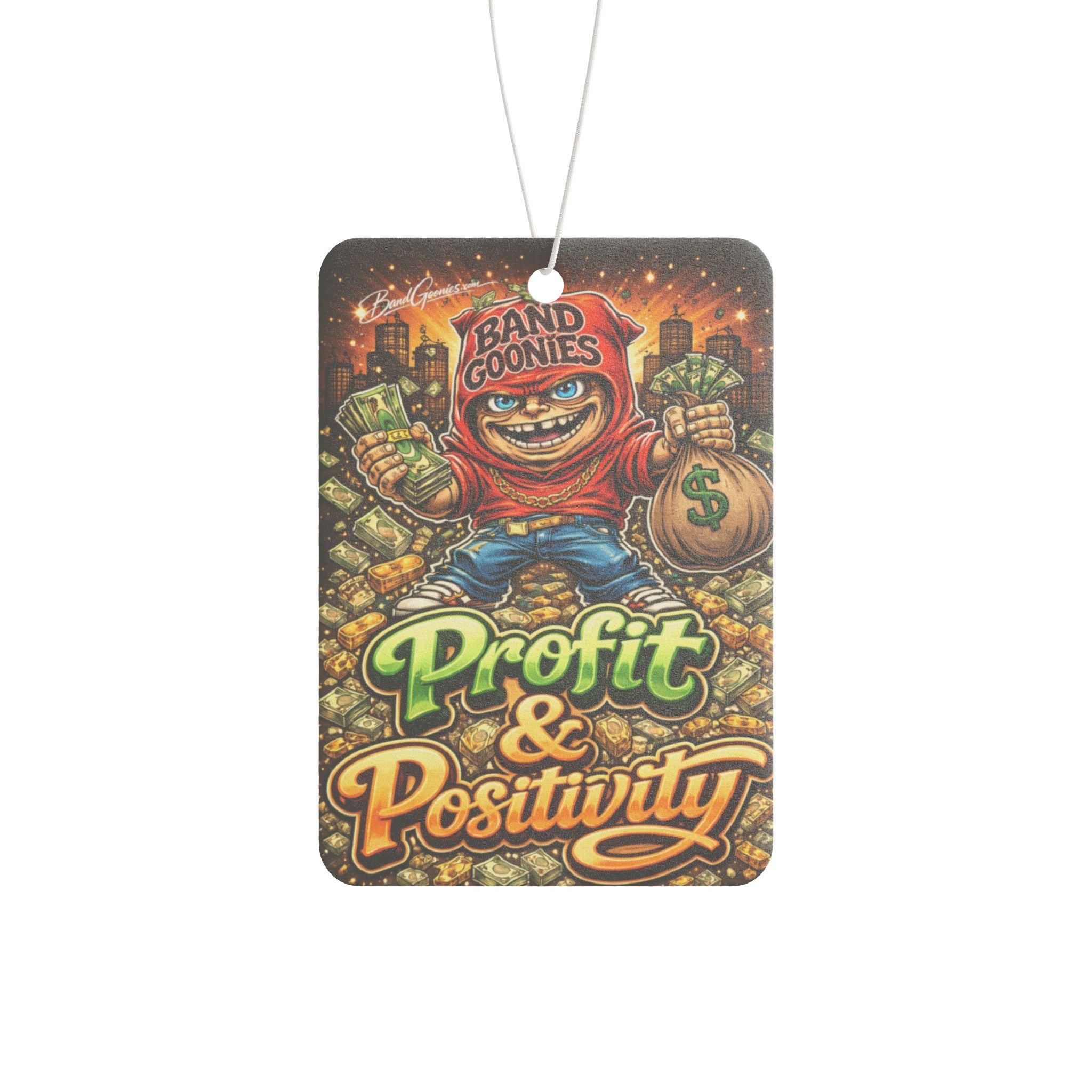 Car Air Freshener | Red Goonie "Profit & Positivity"