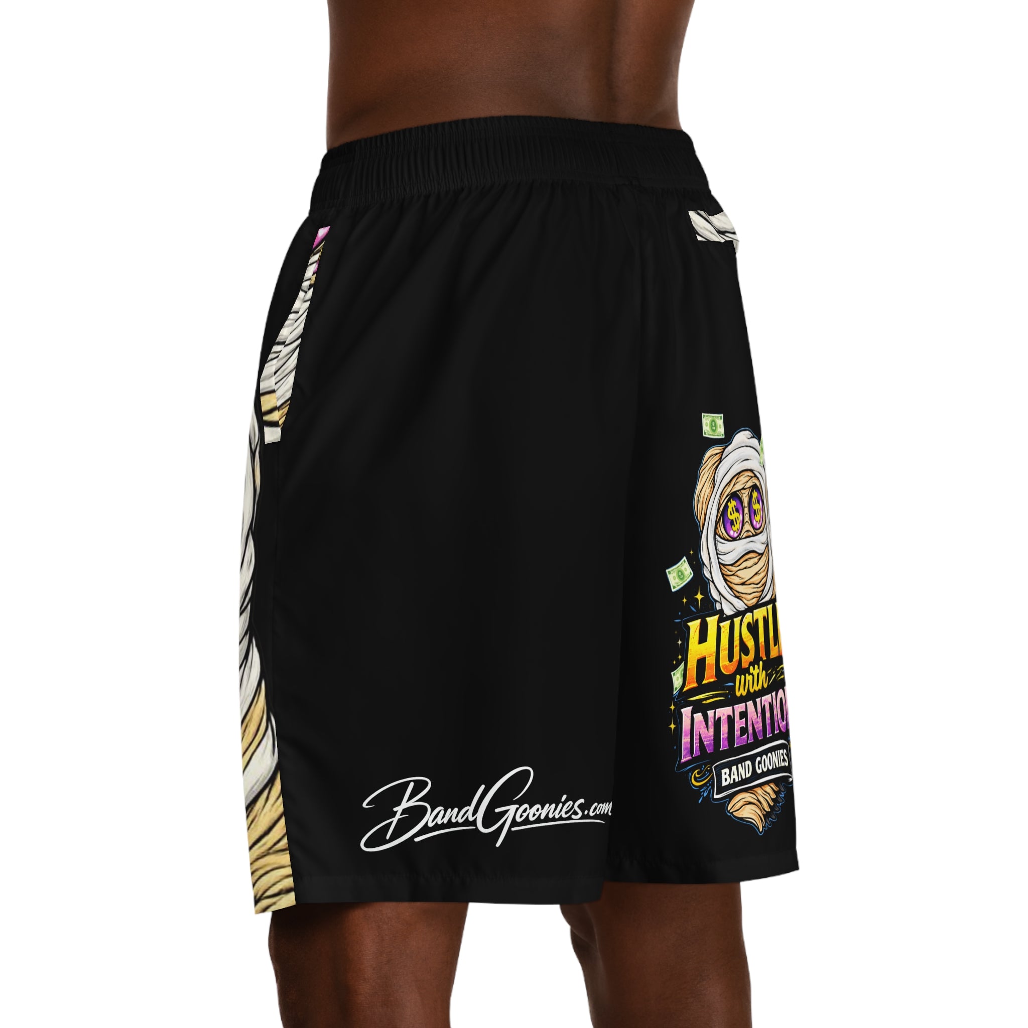Men's Jogger Shorts (Black) OG Goonie "Hustle with Intention"
