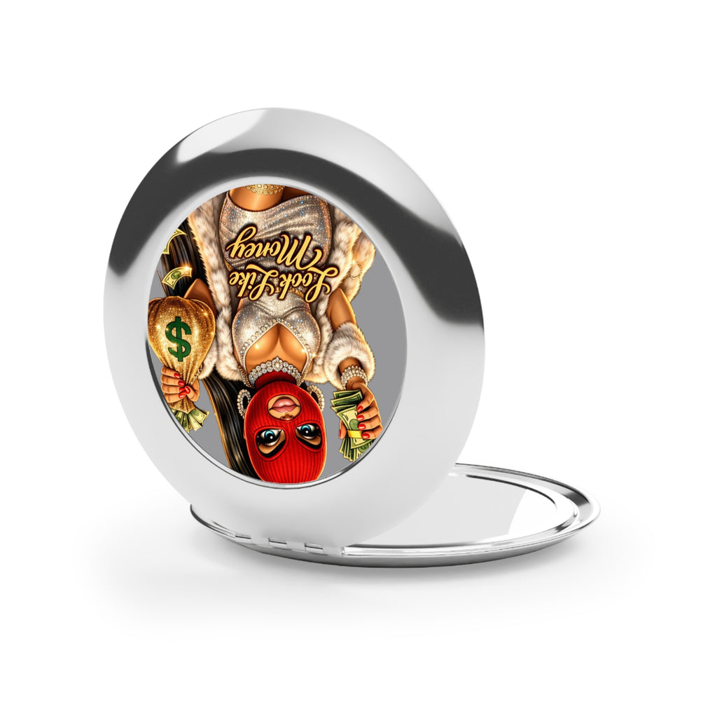 Compact Travel Mirror | Red Girl Goonie "Looks Like Money"