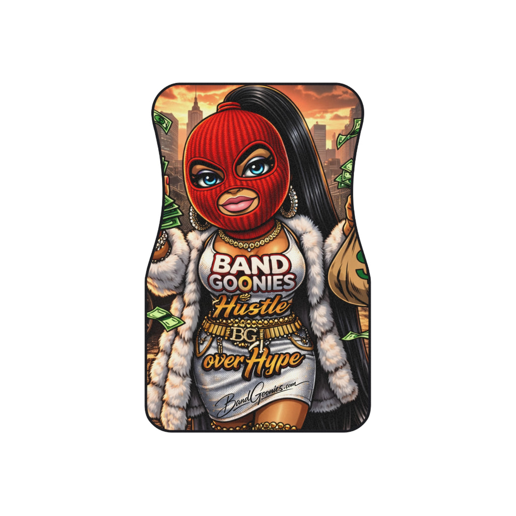 Car Mats (Set of 4) | Red Girl Goonie "Hustle over Hype"