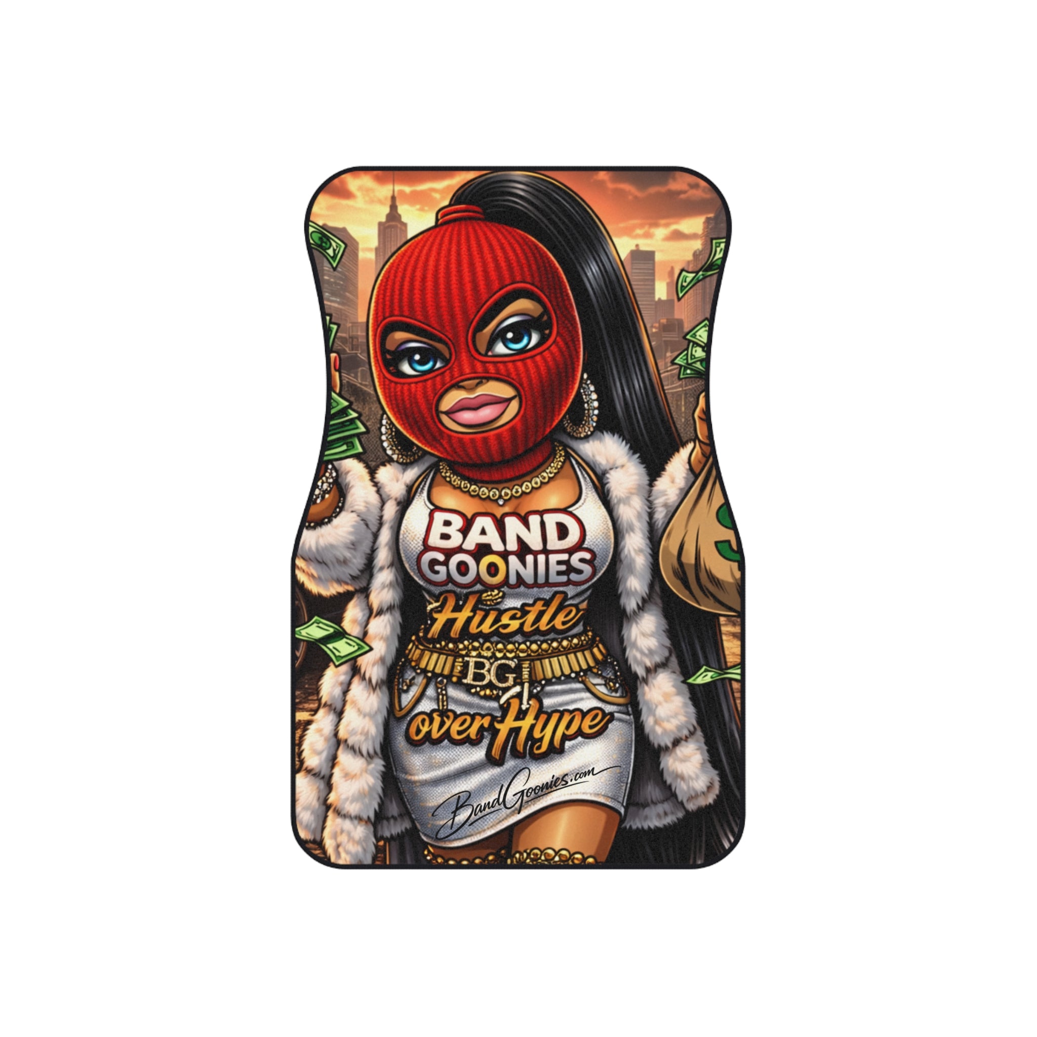 Car Mats (Set of 4) | Red Girl Goonie "Hustle over Hype"