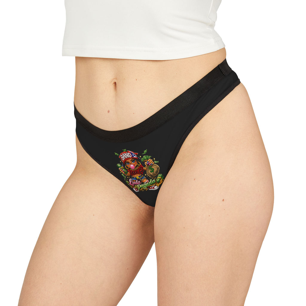 Women's Thongs (Black) | Red Girl goonie "Linda y Pagada"