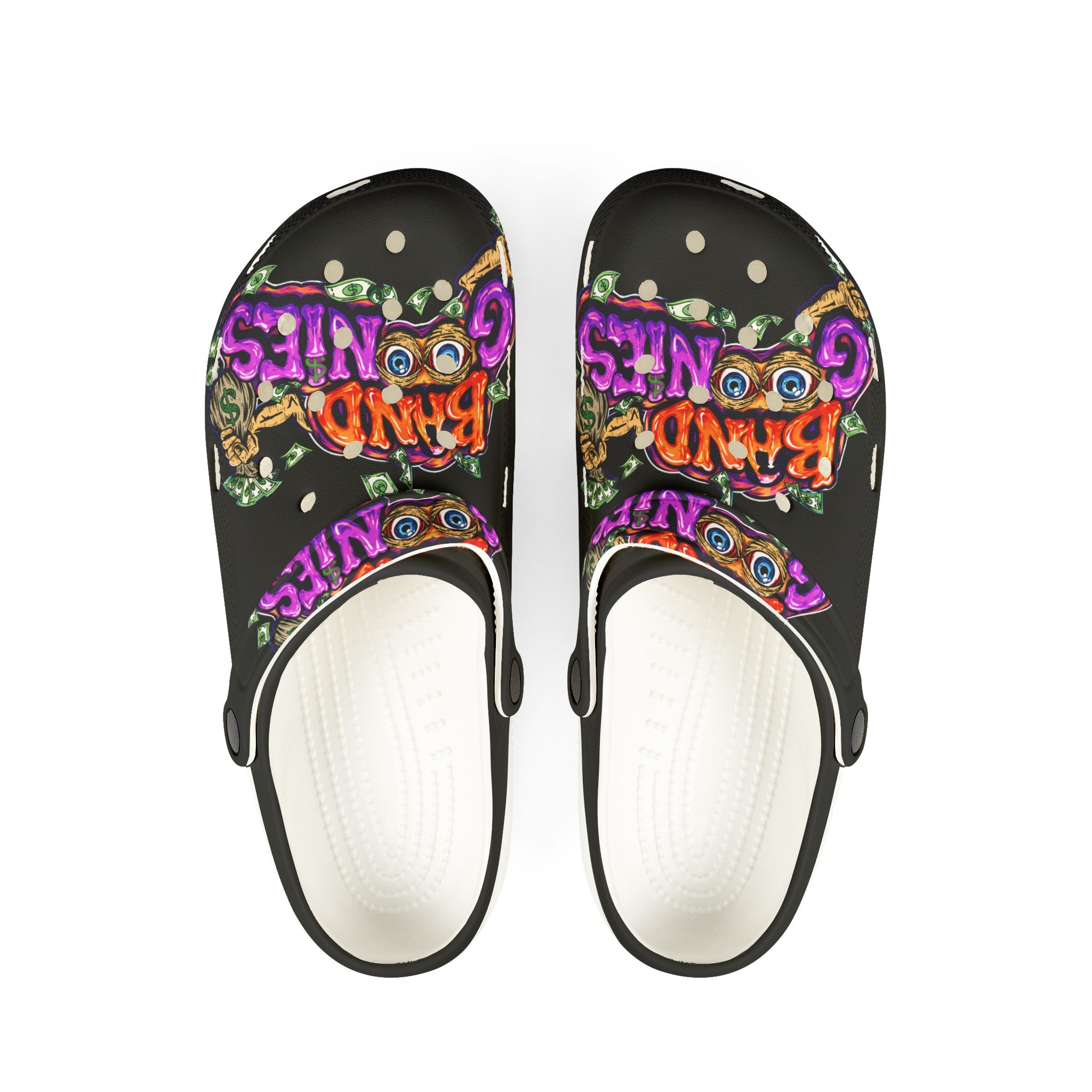 Foam Rubber Clog Shoes | Orange & Purple Band Goonies