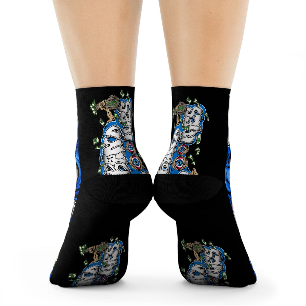 Crew Socks | Black & Blue