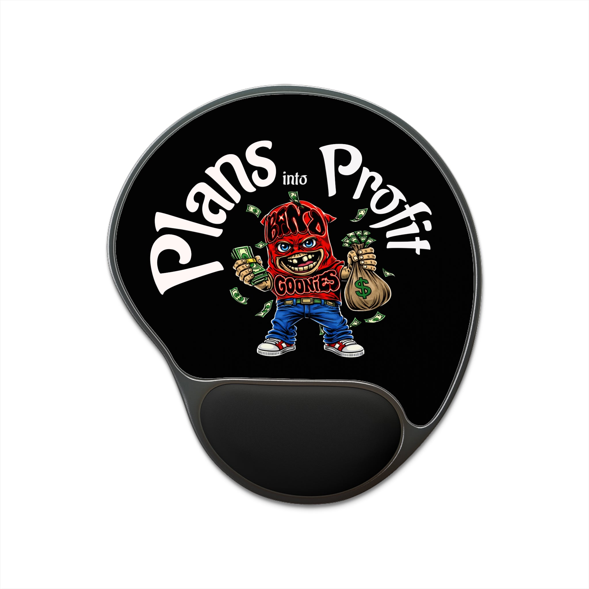 Red Goonie "plans into Profit" Mouse Pad with Wrist Rest