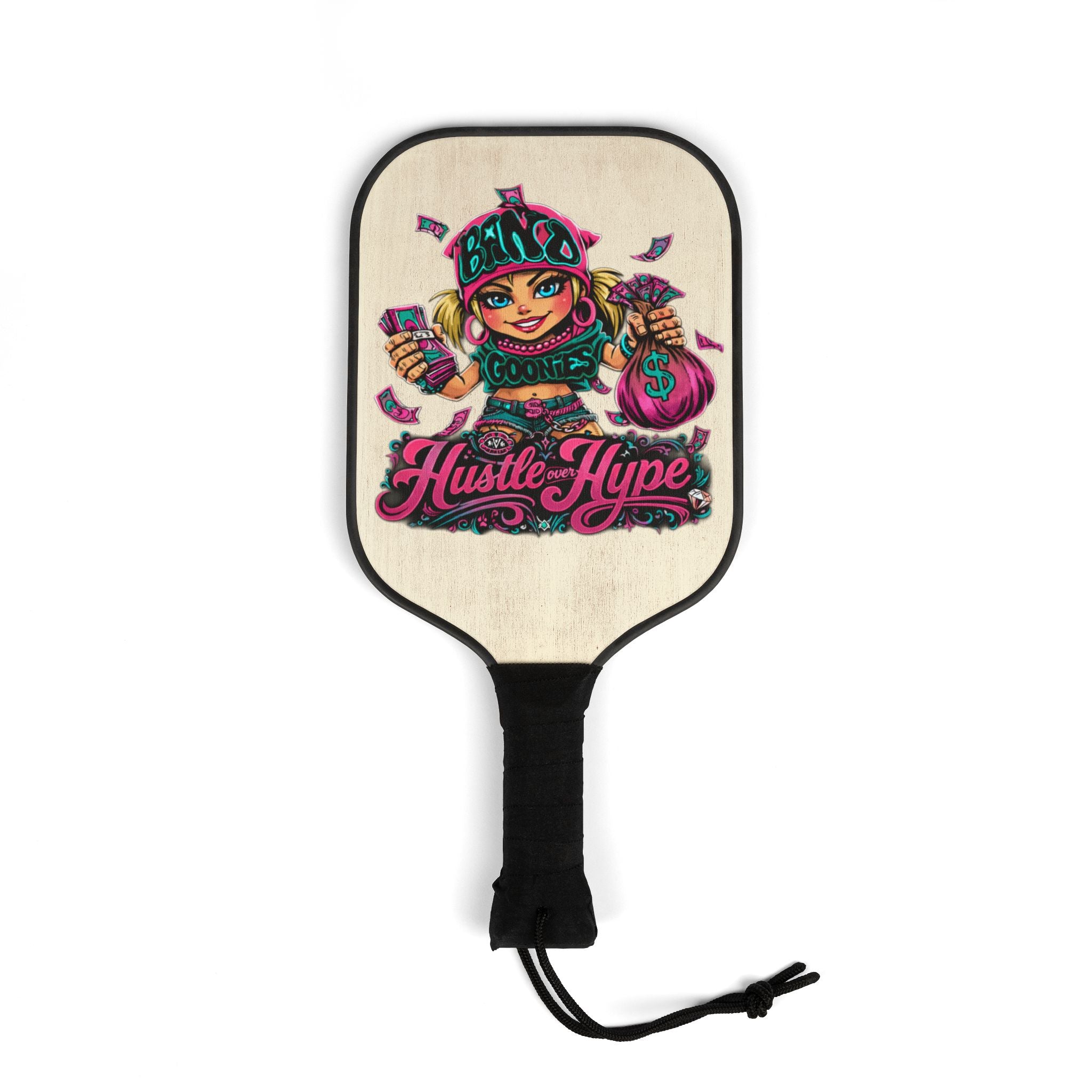 Pickleball Kit | Pink & Teal Girl Goonie "Hustle over Hype"