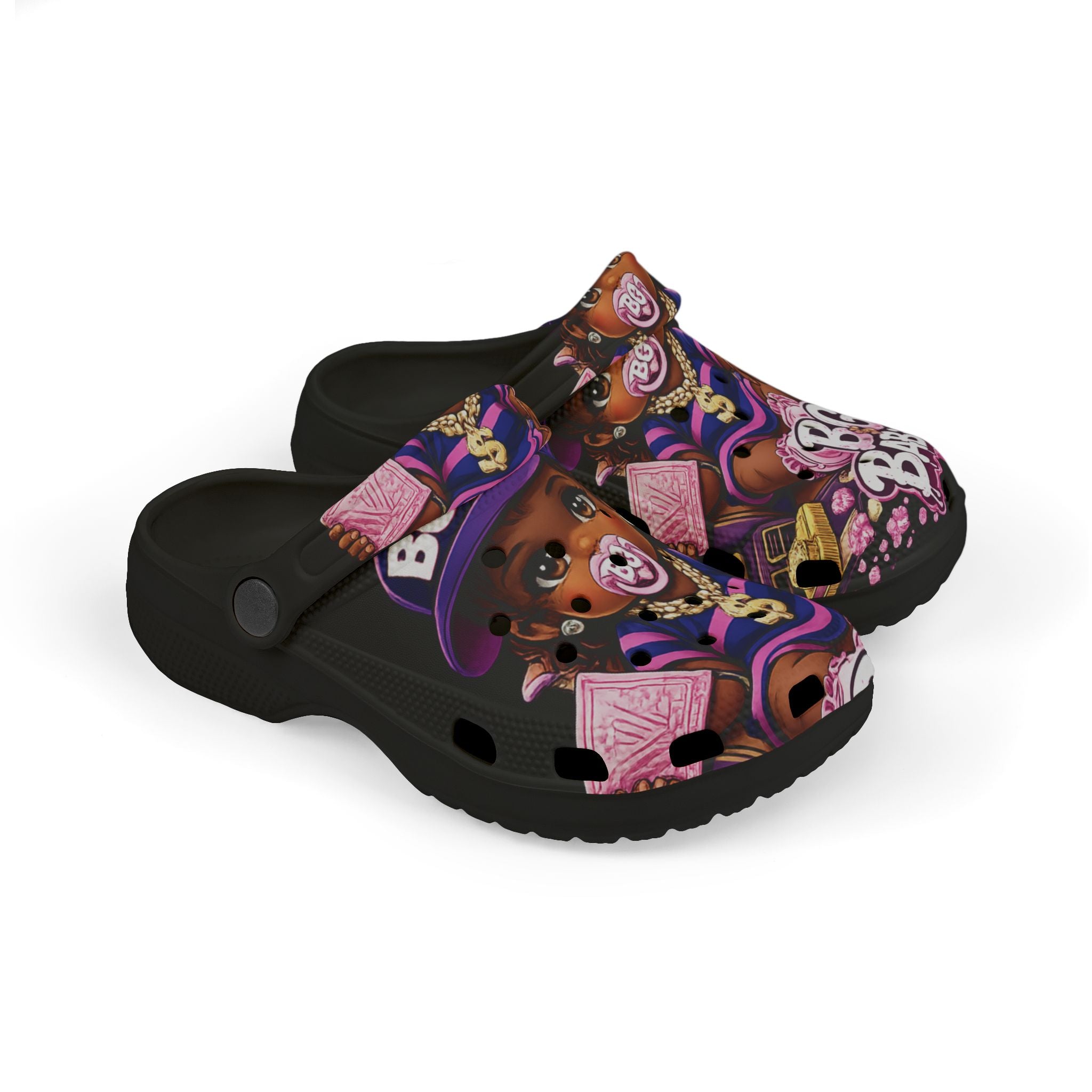Kid's Foam Clogs (Black) | Pink BG Babies "Sunroofs & Starbucks"