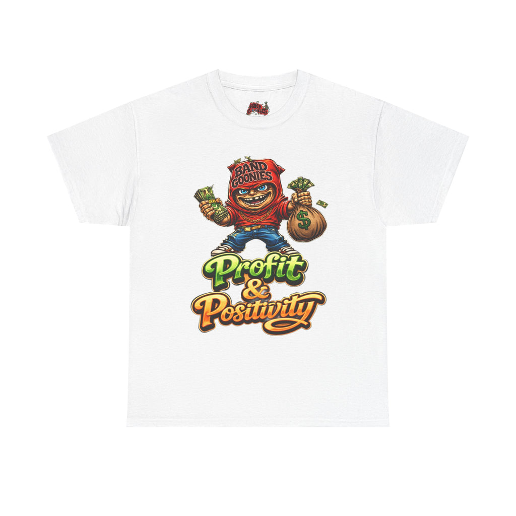 Heavy Cotton T-Shirt | Red Goonie "Profit & Positivity"