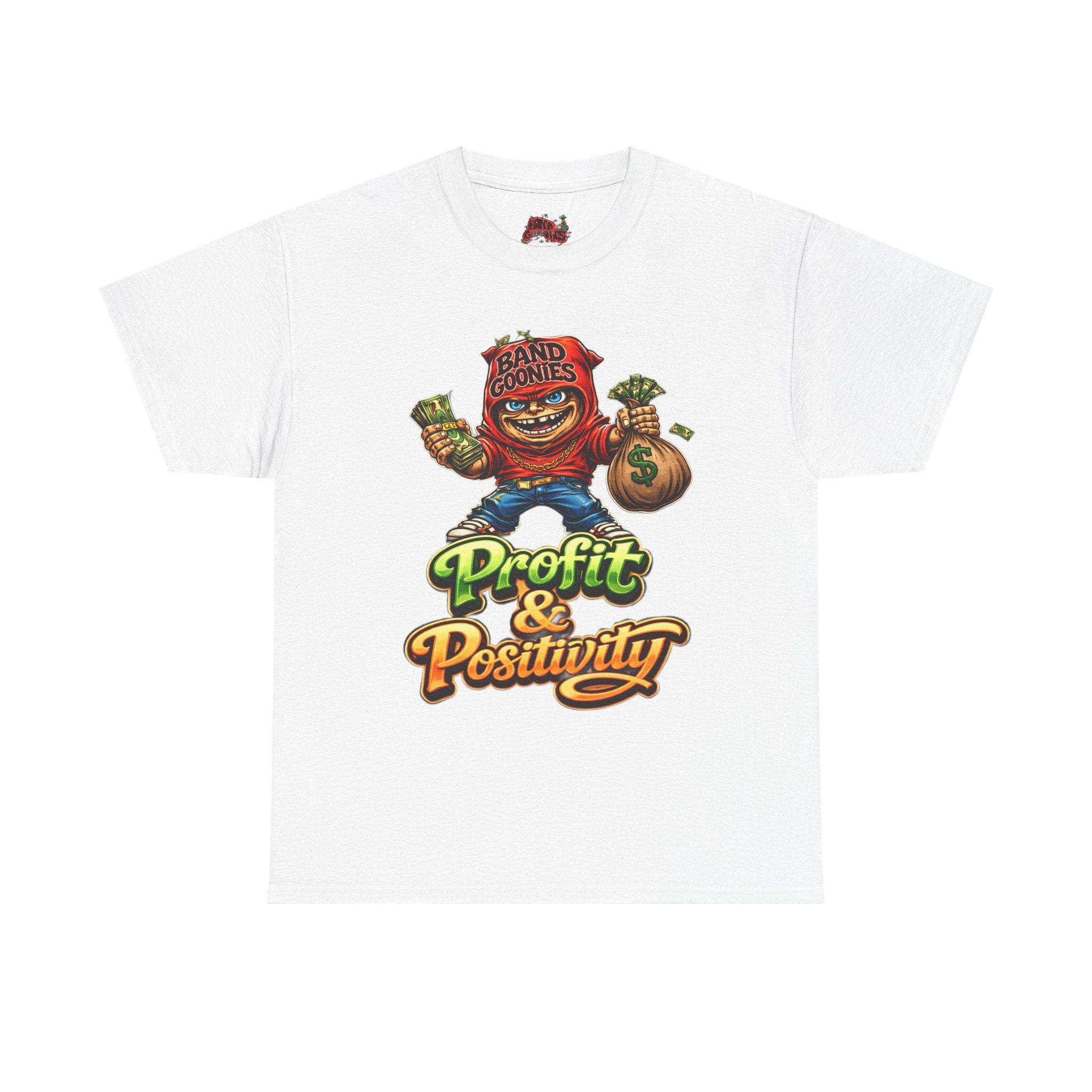 Heavy Cotton T-Shirt | Red Goonie "Profit & Positivity"