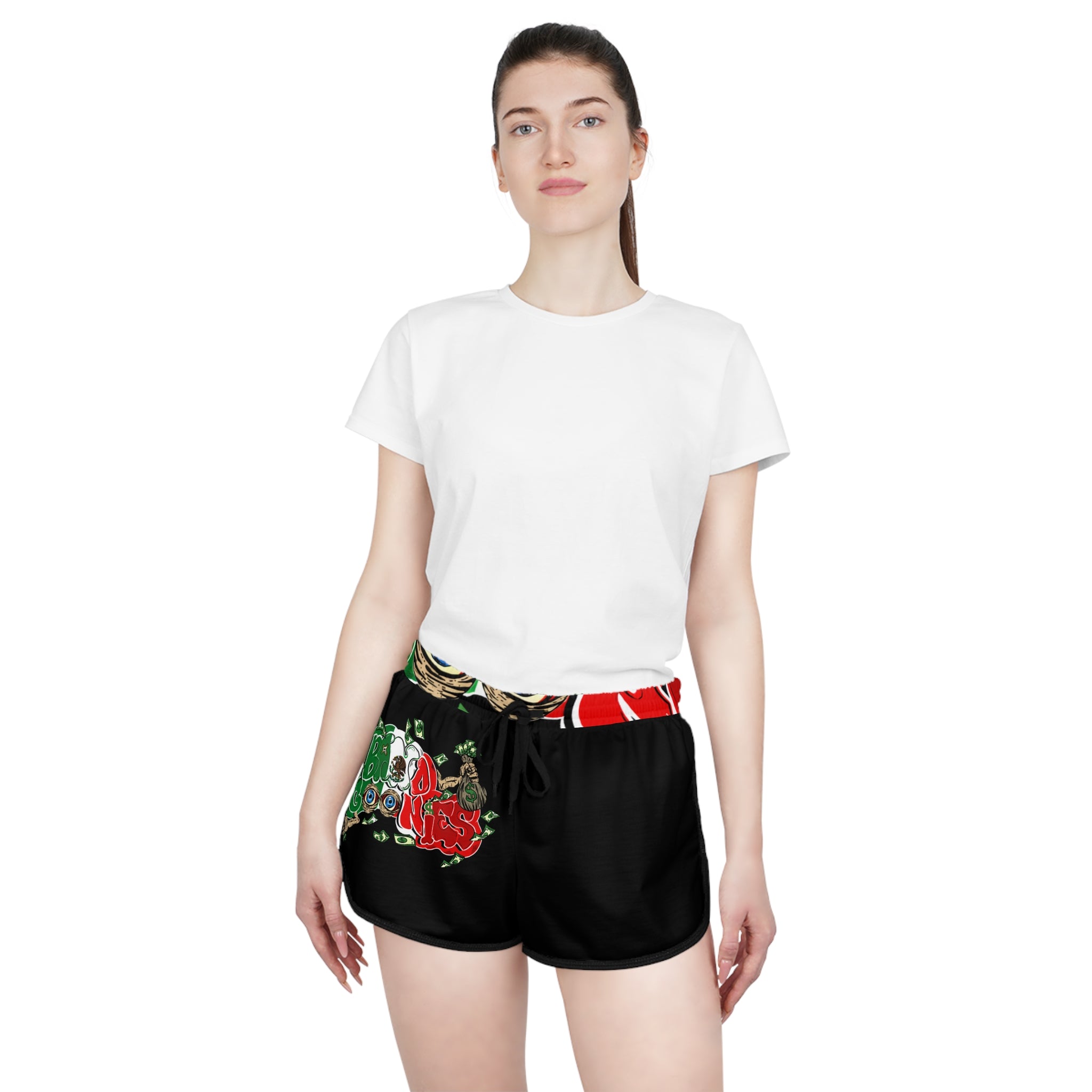 Women's Relaxed Shorts (Black) | Mexico Band Goonies