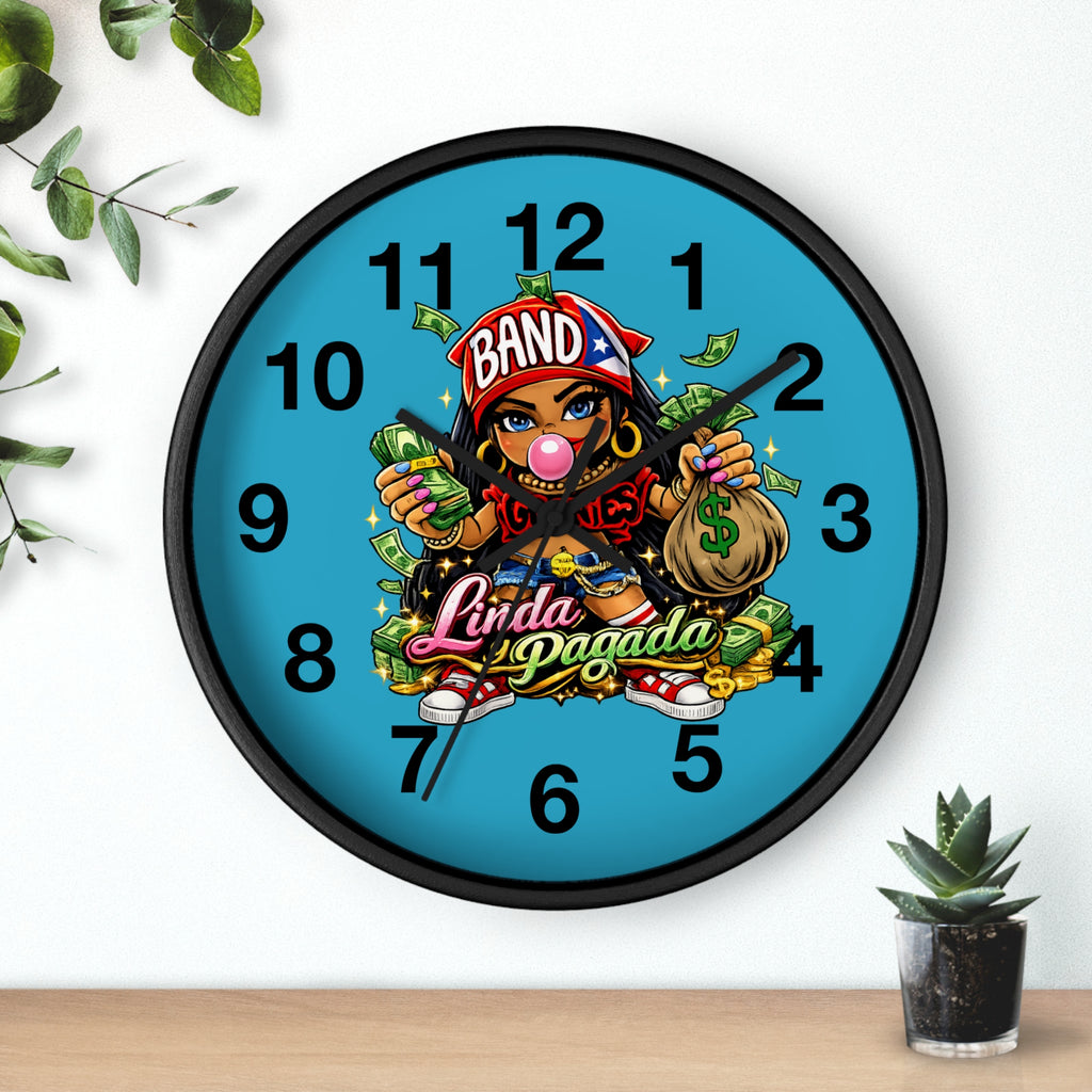Wall Clock | Girl Goonie "Linda y Pagada" (Round 10" x 10")