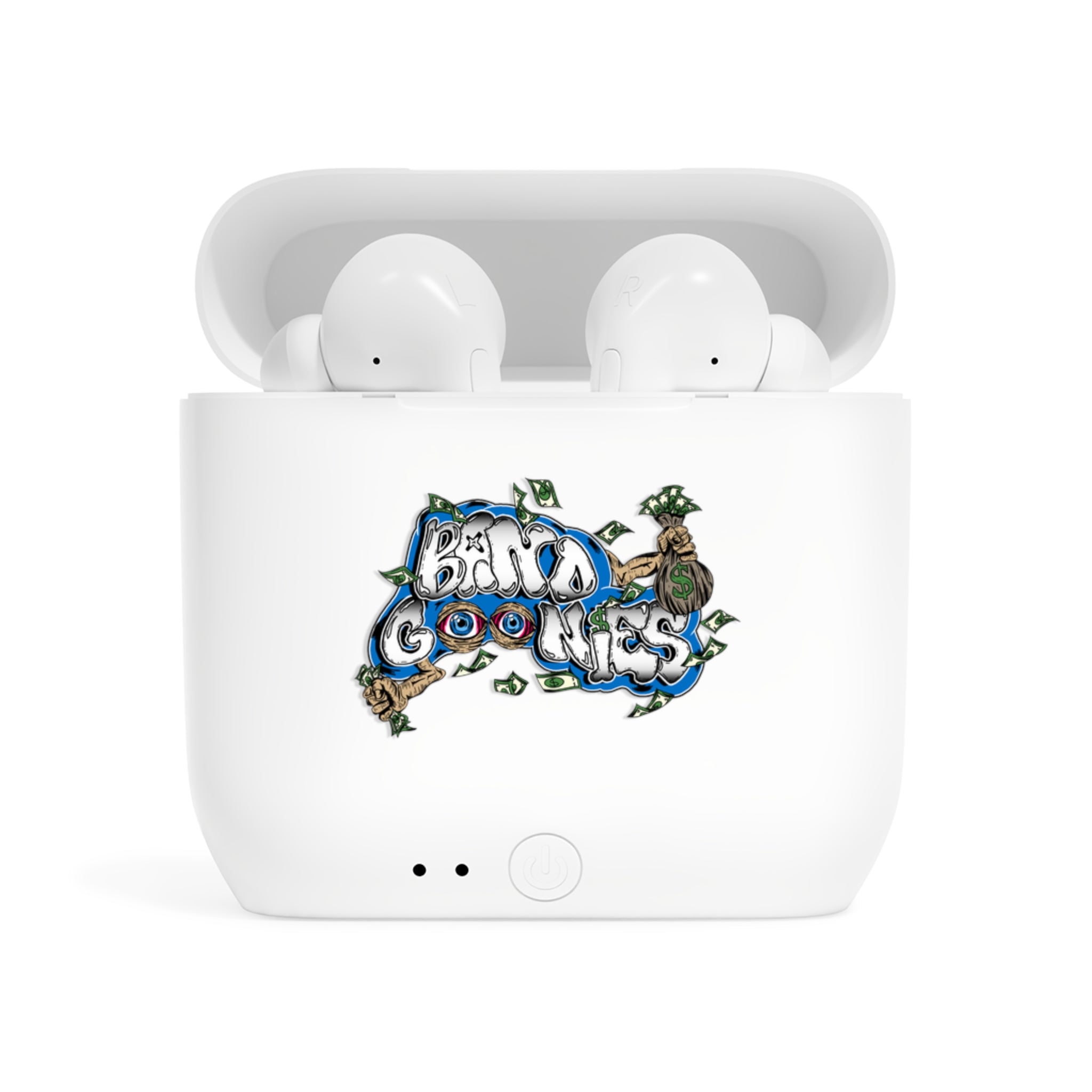 Blue & White Band Goonies Wireless Earbuds