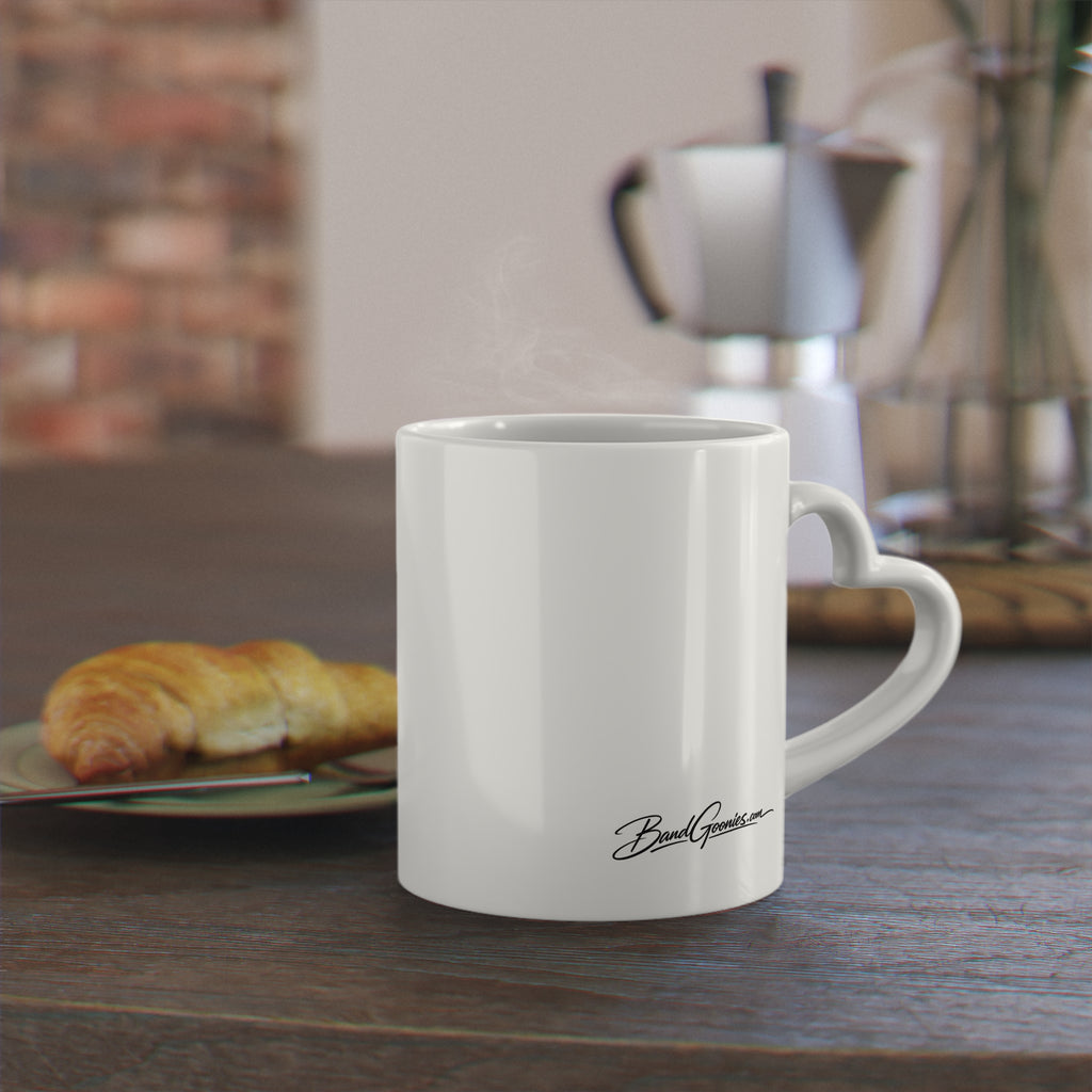 Heart-Shaped Mug (11 oz) | Red Goonie Couple "A Journey of a Thousand Miles Begins with a Single Step"