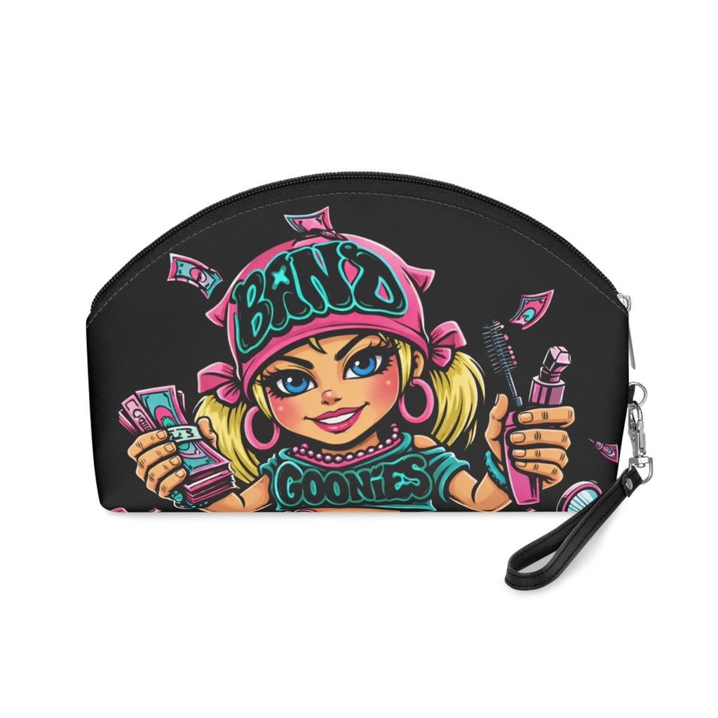 Makeup Bag | Pink & Teal Girl Goonie "Money & Mascara"